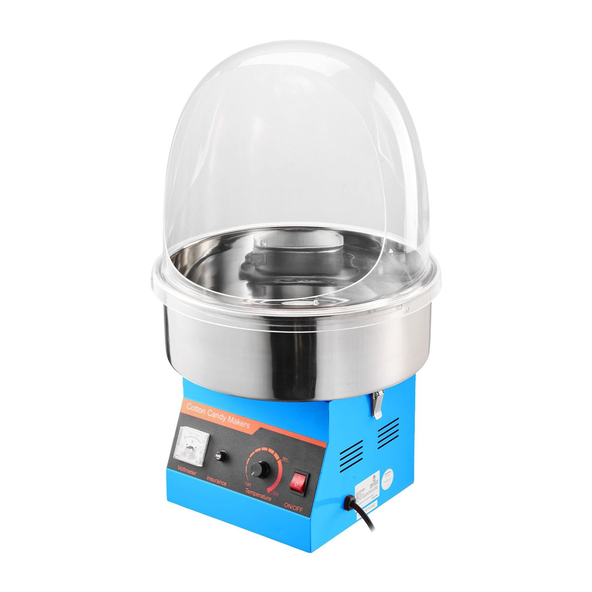 Electric Cotton Candy Machine, 1000W Commercial Floss Maker With Cover, Commercial Cotton Candy Machine w/Stainless Steel Bowl & Sugar Scoop, Ideal for Carnival, Birthday, Family Party, Blue