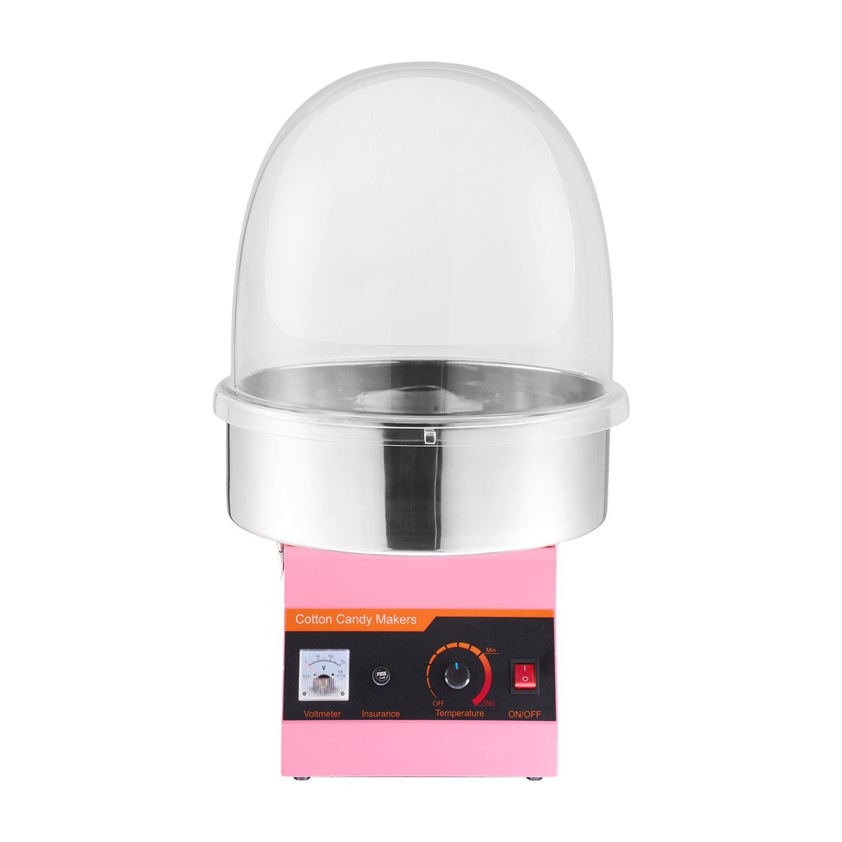 Electric Cotton Candy Machine, 1000W Commercial Floss Maker With Cover, Commercial Cotton Candy Machine w/Stainless Steel Bowl & Sugar Scoop, Ideal for Carnival, Birthday, Family Party, Pink
