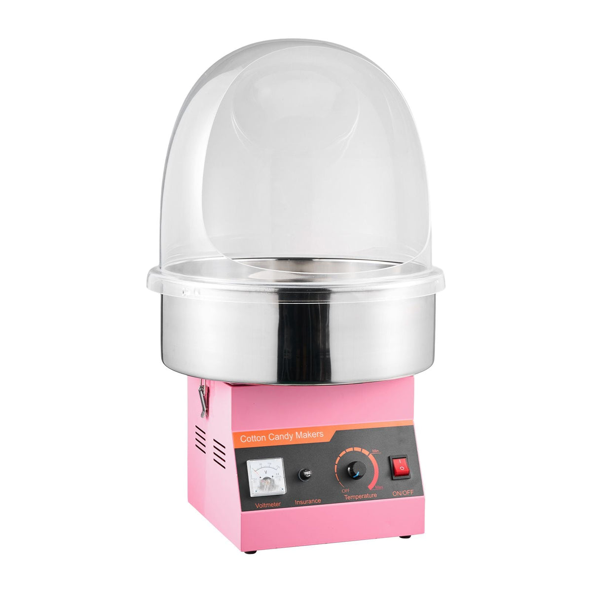 Electric Cotton Candy Machine, 1000W Commercial Floss Maker With Cover, Commercial Cotton Candy Machine w/Stainless Steel Bowl & Sugar Scoop, Ideal for Carnival, Birthday, Family Party, Pink