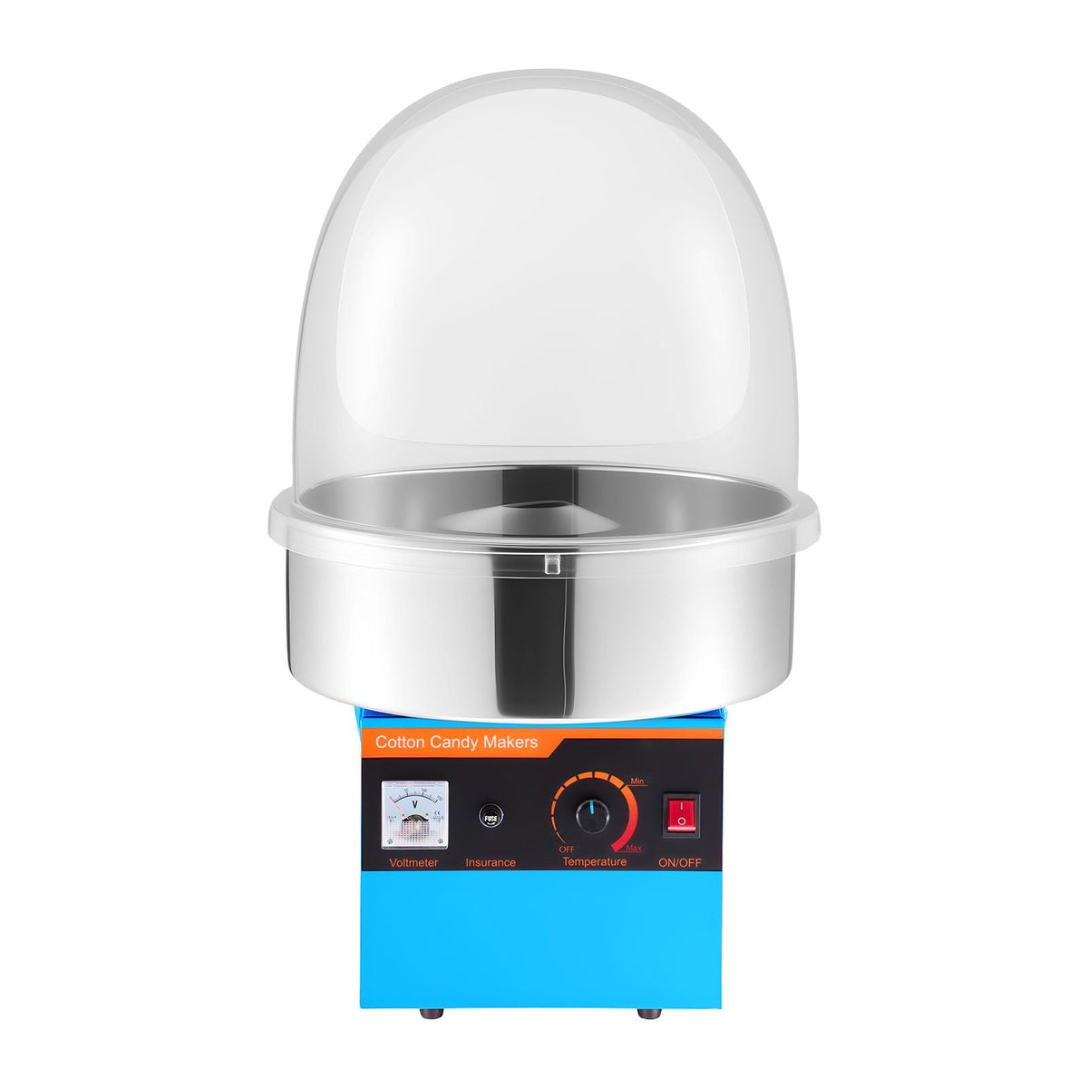 Electric Cotton Candy Machine, 1000W Electric Floss Maker With Cover, Commercial Cotton Candy Machine w/Stainless Steel Bowl & Sugar Scoop, Ideal for Home, Carnival, Birthday, Family Party, Blue