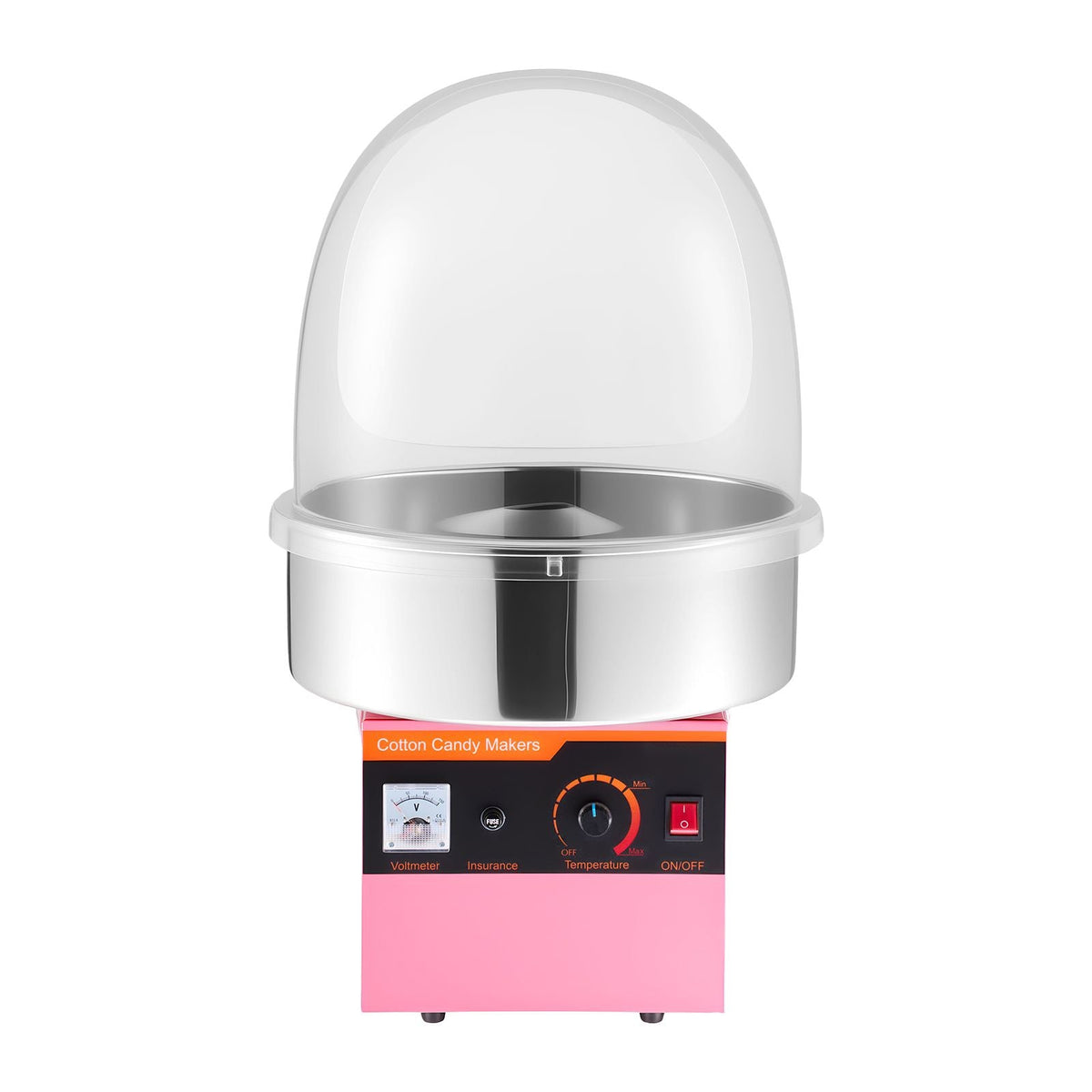 Electric Cotton Candy Machine, 1000W Electric Floss Maker With Cover, Commercial Cotton Candy Machine w/Stainless Steel Bowl & Sugar Scoop, Ideal for Home, Carnival, Birthday, Family Party, Pink