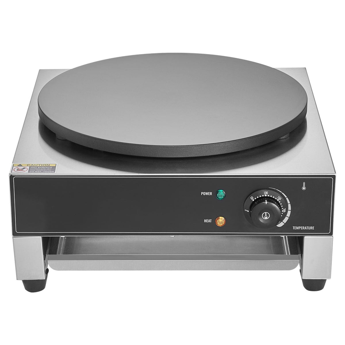 Electric Crepe Maker, 16-Inch Commercial Crepe Machine, 1700W Flat Plate Crepe Griddle, Nonstick Stainless Steel Pancake Making Machine, Desktop Circular Cereals Pancake Stove with Temp Control