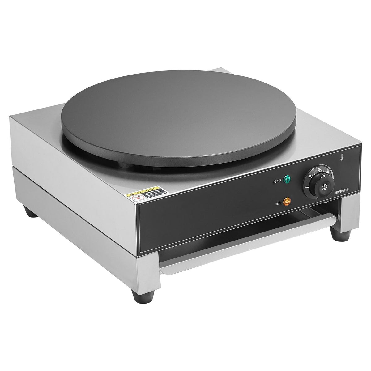 Electric Crepe Maker, 16-Inch Commercial Crepe Machine, 1700W Flat Plate Crepe Griddle, Nonstick Stainless Steel Pancake Making Machine, Desktop Circular Cereals Pancake Stove with Temp Control