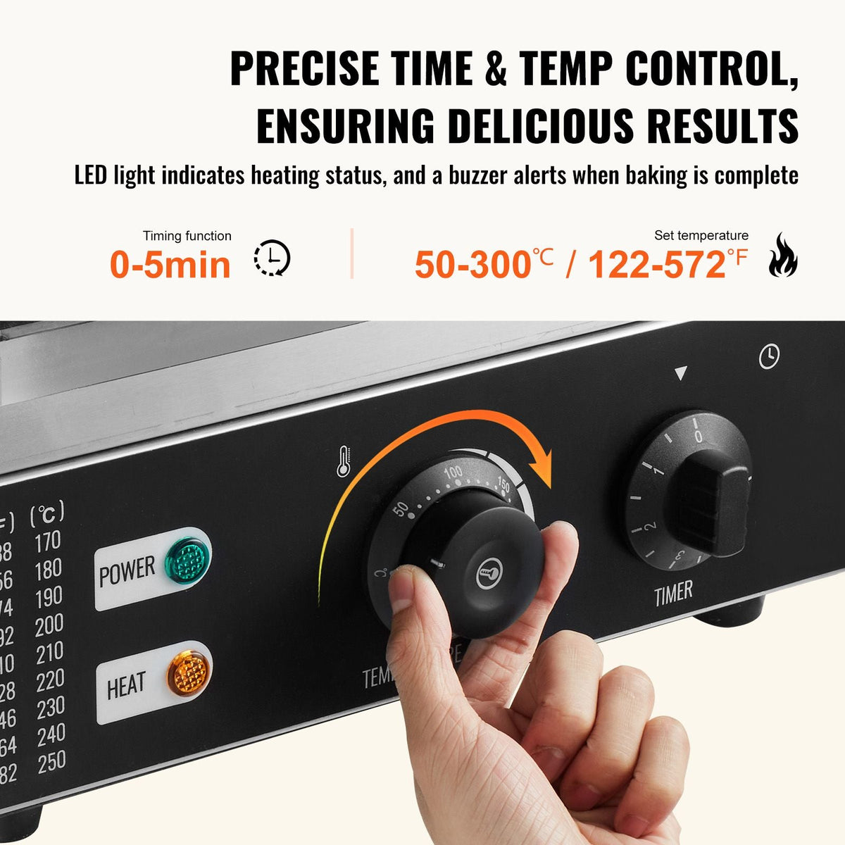 Electric Donut Maker, 1550W Commercial Doughnut Machine with Non-stick Surface, 12 Hole Double-Sided Heating Waffle Machine Makes 12 Doughnuts, Temperature 122-572 F, for Restaurant & Home Use