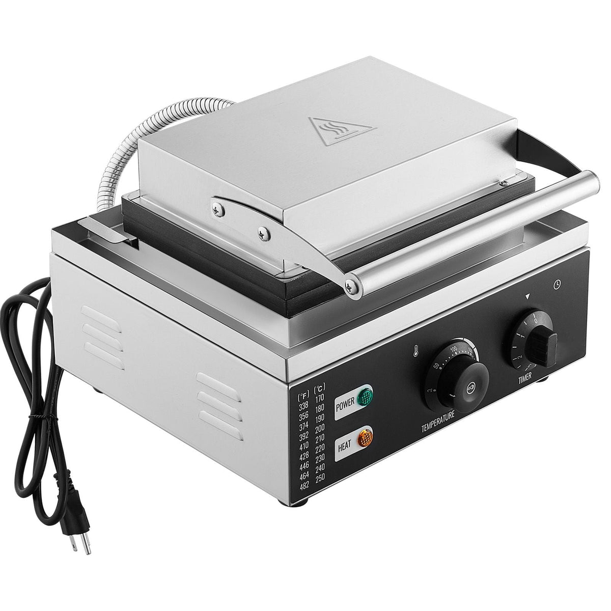 Electric Donut Maker, 1550W Commercial Doughnut Machine with Non-stick Surface, 6 Holes Double-Sided Heating Waffle Machine Makes 6 Doughnuts, Temperature 122-572 F, for Restaurant and Home Use