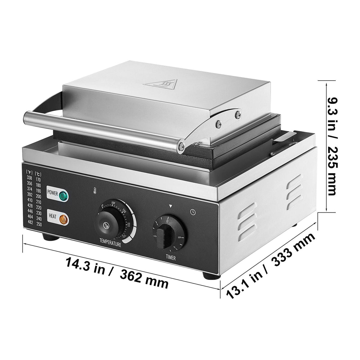 Electric Donut Maker, 1550W Commercial Doughnut Machine with Non-stick Surface, 6 Holes Double-Sided Heating Waffle Machine Makes 6 Doughnuts, Temperature 122-572 F, for Restaurant and Home Use