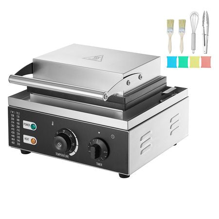 Electric Donut Maker, 1550W Commercial Doughnut Machine with Non-stick Surface, 6 Holes Double-Sided Heating Waffle Machine Makes 6 Doughnuts, Temperature 122-572 F, for Restaurant and Home Use