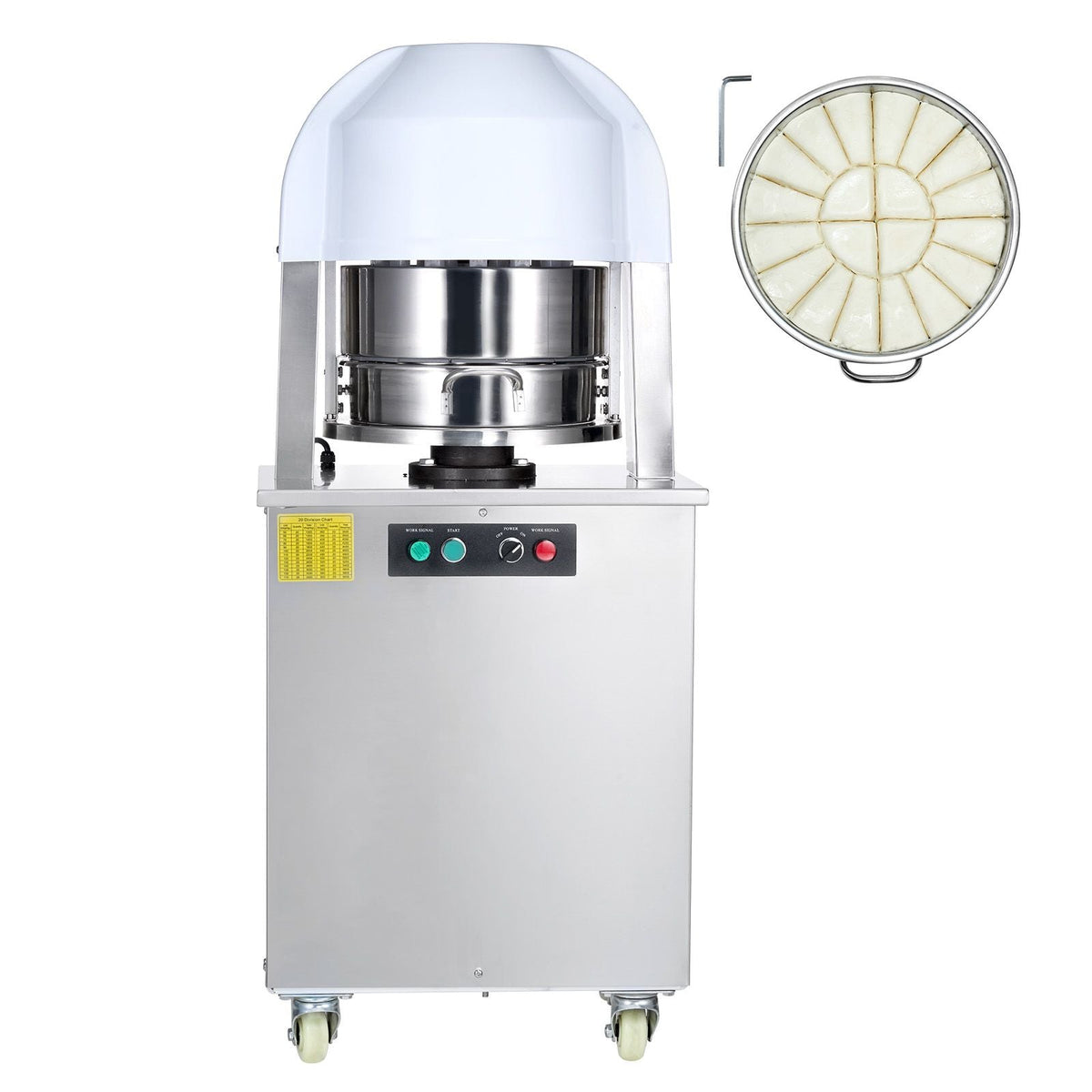 Electric Dough Divider Rounder, 20PCS Automatic Dough Ball Cutting Making Machine, 2.12oz - 9.17oz Equal Dough Cutter with Pure Copper Motor and 304 Stainless Steel Tray, for Bakery, Restaurant