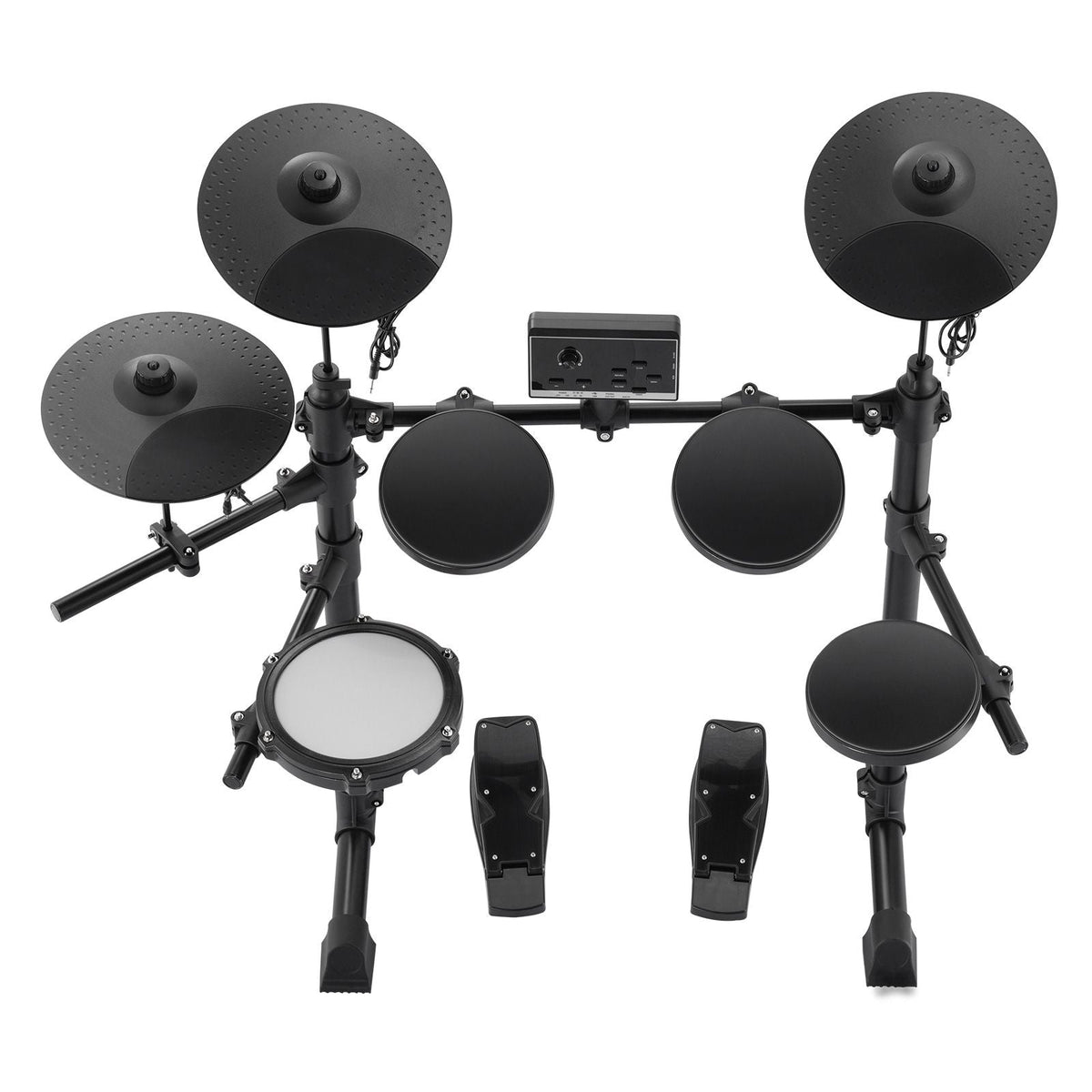 Electric Drum Set, 15 Drum Kits & 150 Sounds Electronic Drum Kit, USB MIDI Supported 6.5 in Quiet Mesh Snare Electric Drum Set with 10 in Cymbals Drum Sticks & Headphone, for Beginners & Adults