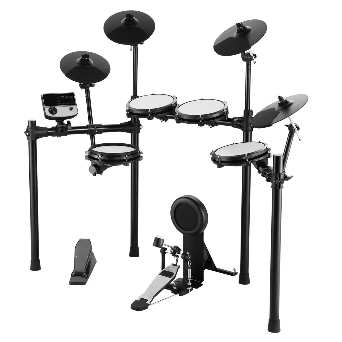 Electric Drum Set, 32 Drum Kits & 480 Sounds Electronic Drum Kit, USB MIDI Supported 8 in Quiet Mesh Snare Electric Drum Set with 10 in Cymbals Drum Sticks & Headphone, for Beginners & Adults