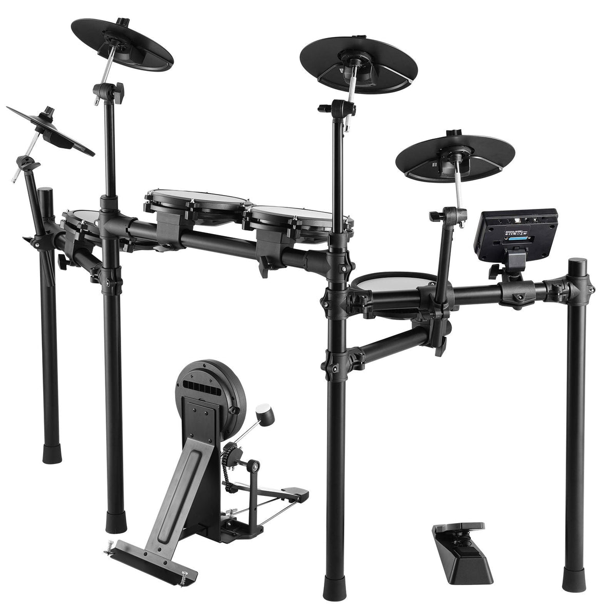 Electric Drum Set, 32 Drum Kits & 480 Sounds Electronic Drum Kit, USB MIDI Supported 8 in Quiet Mesh Snare Electric Drum Set with 10 in Cymbals Drum Sticks & Headphone, for Beginners & Adults