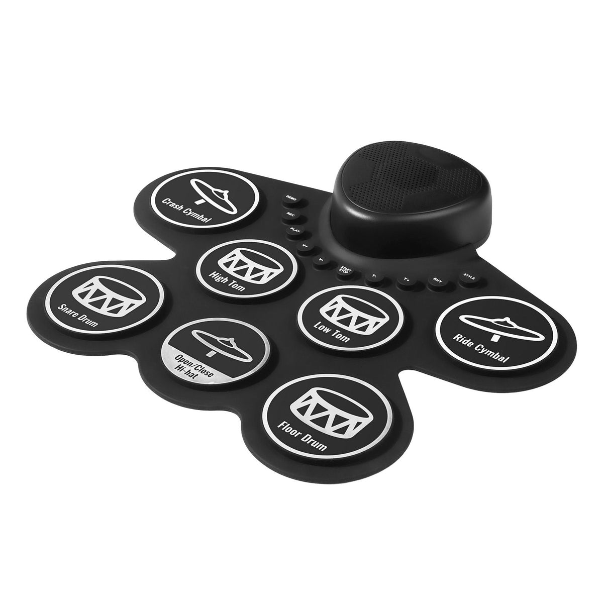 Electric Drum Set, 7 Pads, Roll-up Drum Practice Pad, Electronic Drumset with Headphone