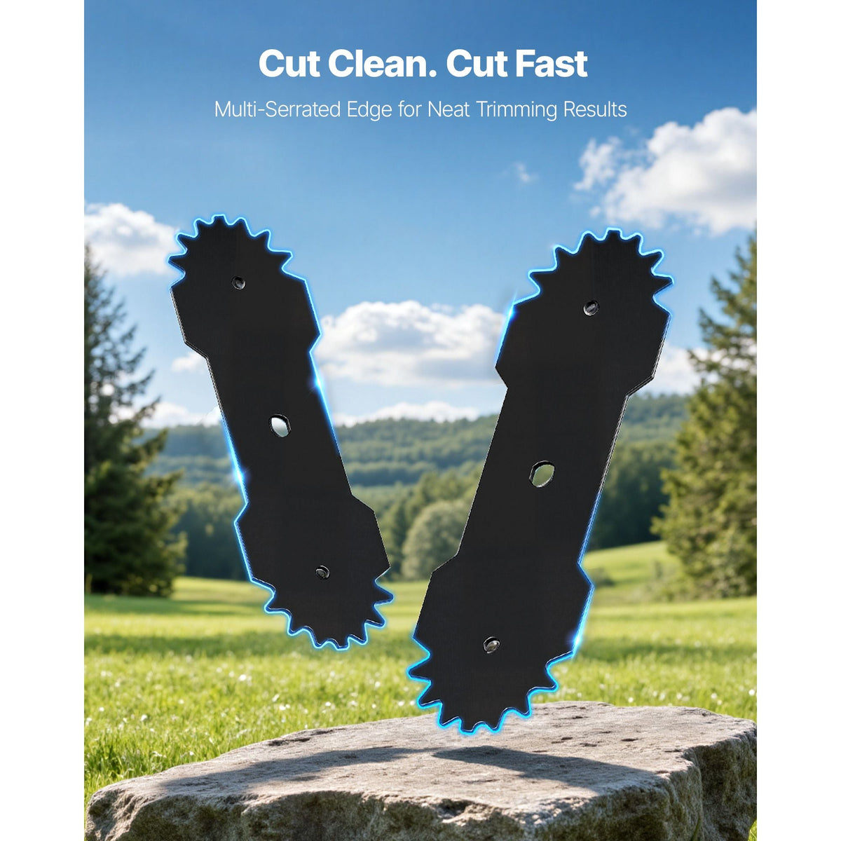 Electric Edger Blades, 8.8-inch Length, 3-Pack Replacement Blades, 65Mn High-Carbon Steel with Electrophoretic Coating, Multi-Serrated Sharp Edge, Compatible with the ASYTM01230 Edger