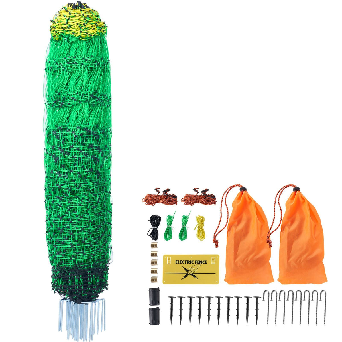 Electric Fence Netting, 50" H x 164' L, Livestock Net Fencing with Posts & Stakes, Portable Mesh Nets for Goats, Sheep, Deer, Hogs, Dogs, Electric Fencing for Backyards, Gardens, Farms, Ranches