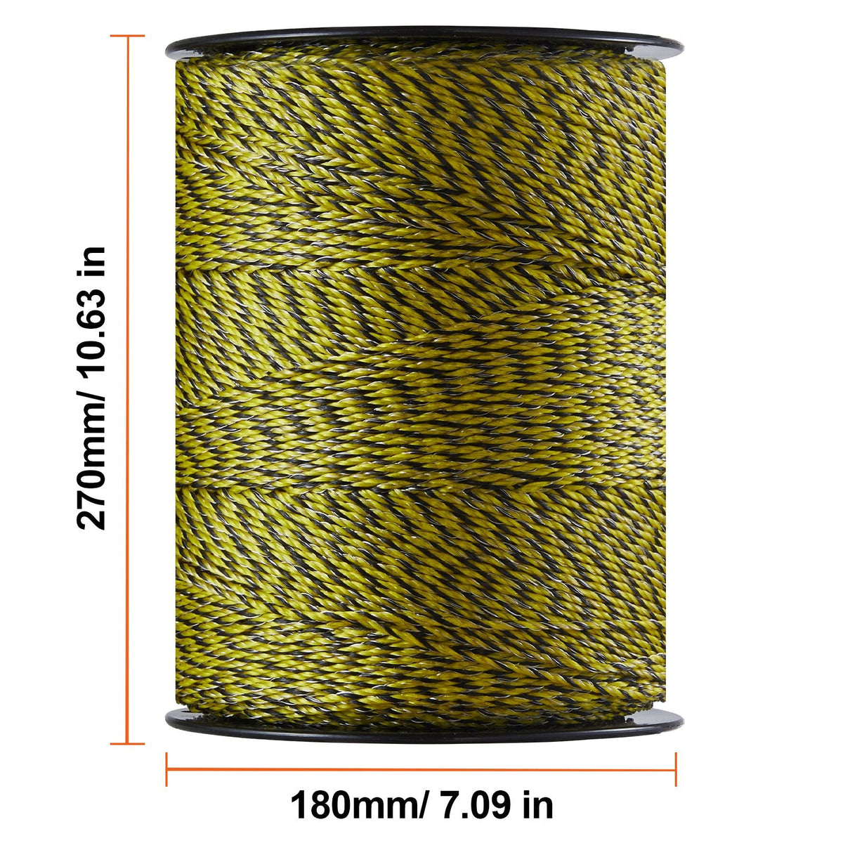 Electric Fence Wire, 1640Ft 500M Portable Polywire, 1/8" Diameter 6 Stainless Steel Strands, Fencing Rope Line with 25 Fence Insulators and 25 T-post Insulators, for Horse, Cattle, Livestock