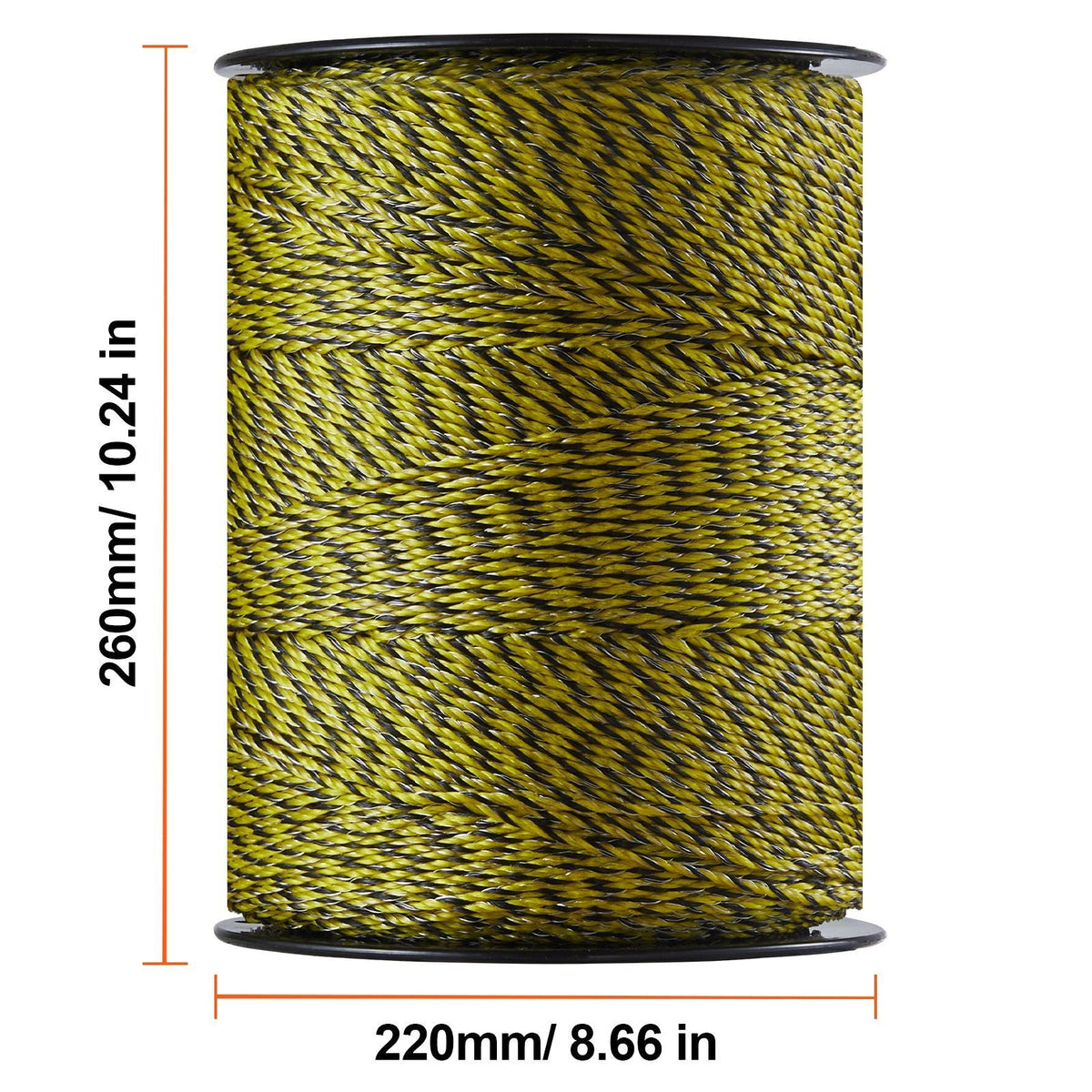 Electric Fence Wire, 3366Ft 1026M Portable Polywire, 1/8" Diameter 6 Stainless Steel Strands for Reliable Conductivity and UV, Rust Resistance, Fencing Rope Line for Horse, Cattle, Livestock