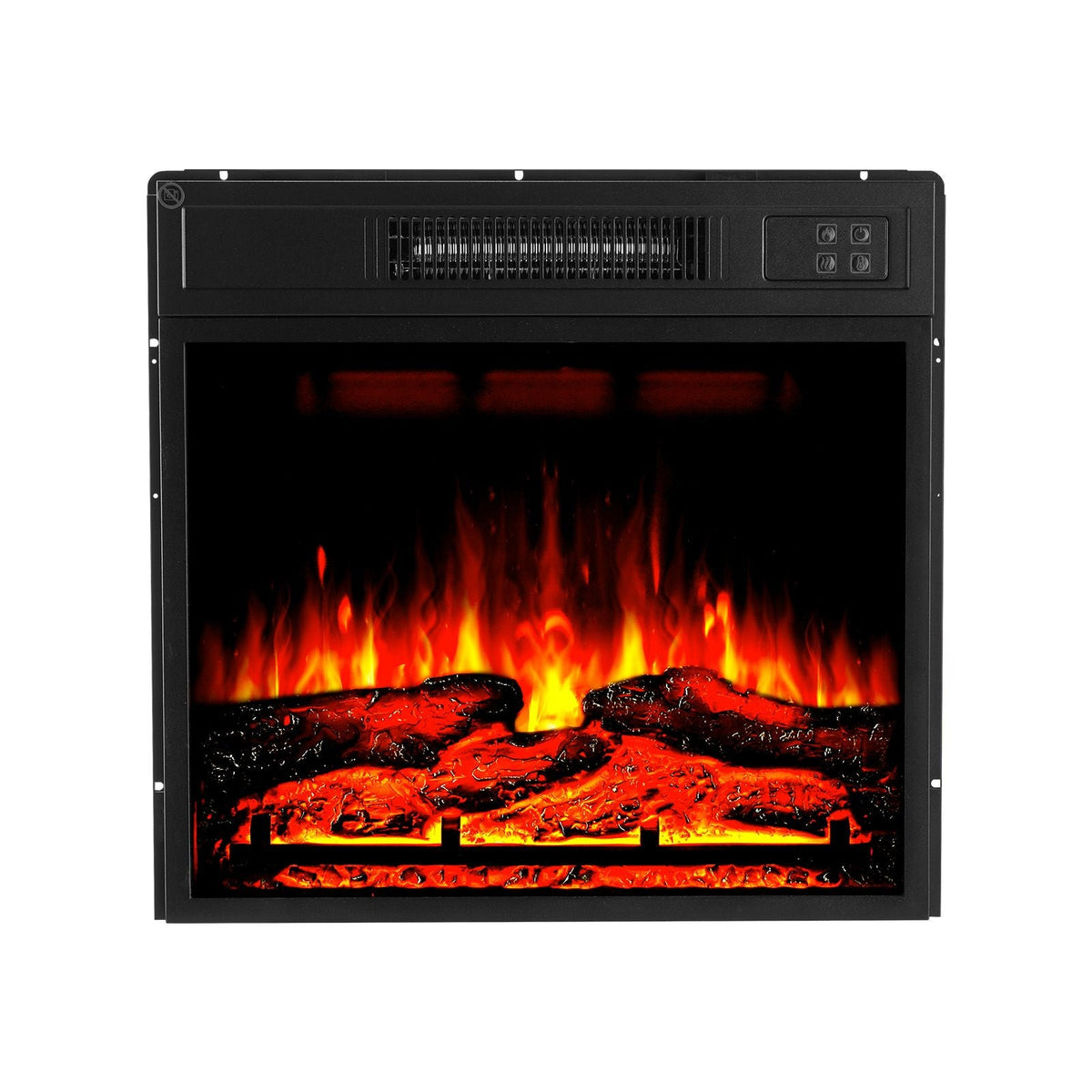 Electric Fireplace Insert, 18 inch Recessed and Wall Mounted with Adjustable 3 Flame Brightness Levels & 24h Timer & Remote Control, Indoor Heater w/ Overheat Protection, 5000BTU Black