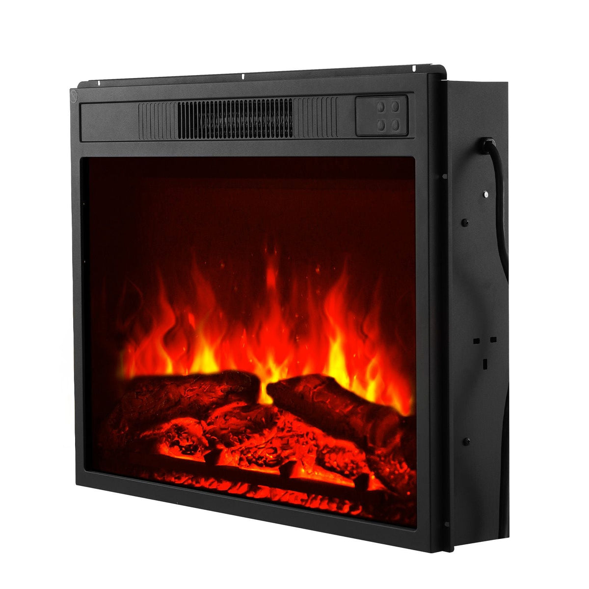 Electric Fireplace Insert, 23 inch Recessed and Wall Mounted with Adjustable 3 Flame Brightness Levels & 24h Timer & Remote Control, Indoor Heater w/ Overheat Protection, 5000BTU Black