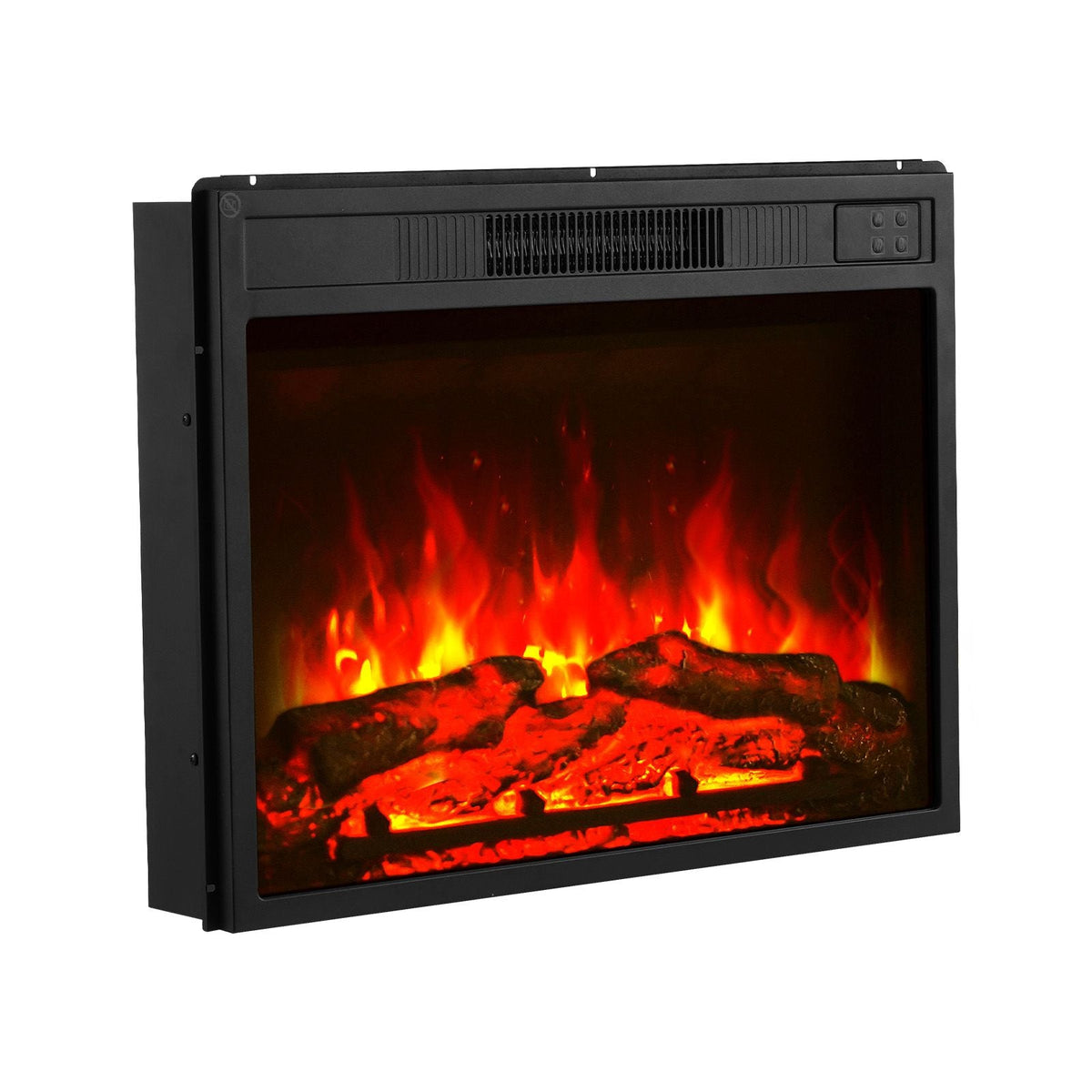 Electric Fireplace Insert, 23 inch Recessed and Wall Mounted with Adjustable 3 Flame Brightness Levels & 24h Timer & Remote Control, Indoor Heater w/ Overheat Protection, 5000BTU Black
