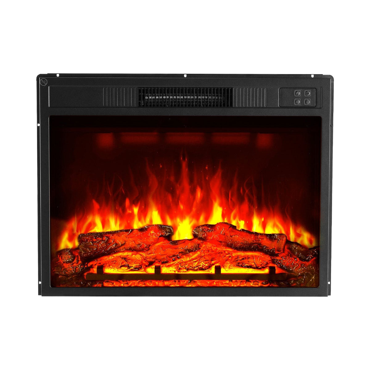 Electric Fireplace Insert, 23 inch Recessed and Wall Mounted with Adjustable 3 Flame Brightness Levels & 24h Timer & Remote Control, Indoor Heater w/ Overheat Protection, 5000BTU Black
