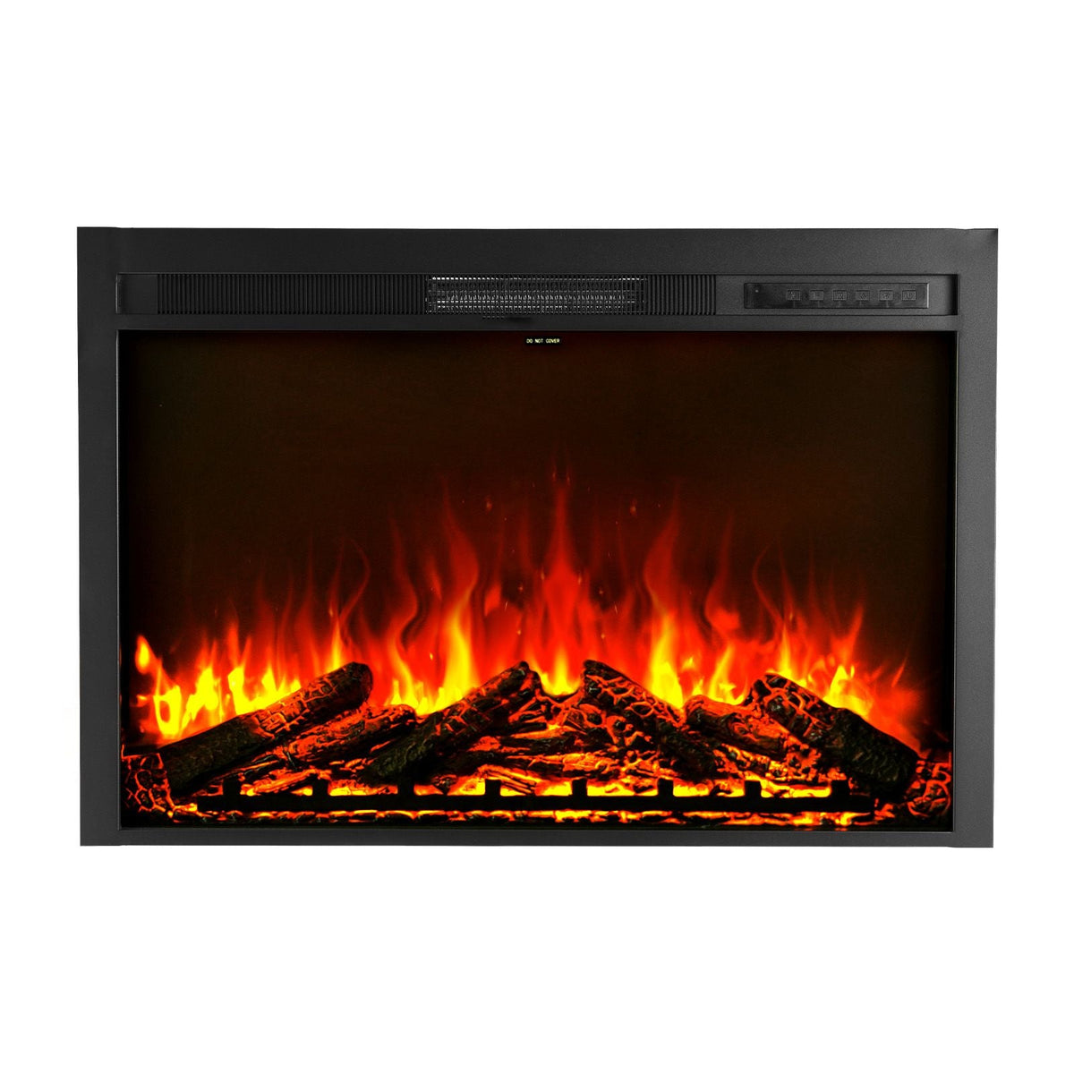 Electric Fireplace Insert, 40 inch Recessed and Wall Mounted with Adjustable Flame Color Brightness & 8h Timer & Remote Control, Indoor Heater w/ 750W/1500W Dual Heating Modes, 5000BTU Black