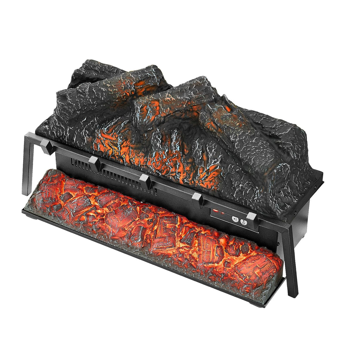 Electric Fireplace Log, 25 inch Fireplace Insert Log Heater, with Crackling Sound,Remote Controller, 5 Adjustable Flame Brightness, Timer, Overheat Protection, Thermostat, for Home Decor Black