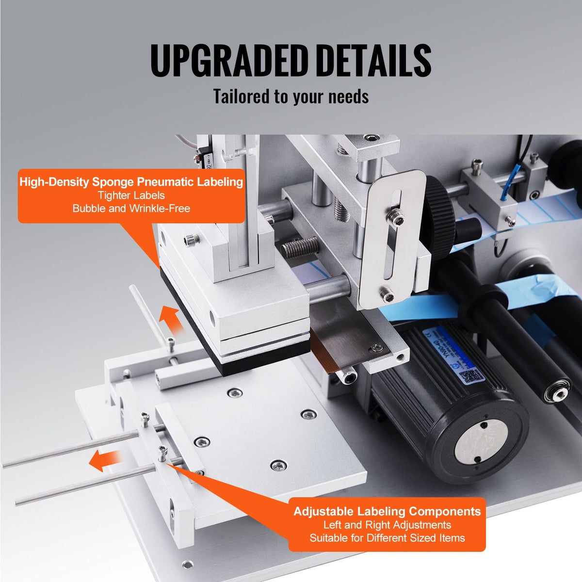 Electric Flat Labeling Machine, 25-60pcs/min, Flat Surface Label Applicator for Cardboard Boxes/Square Bottles/Tin Cans, Labeler Suitable for Item Size Range of 4.72 x 5.9 x (0.98-3.54) inches