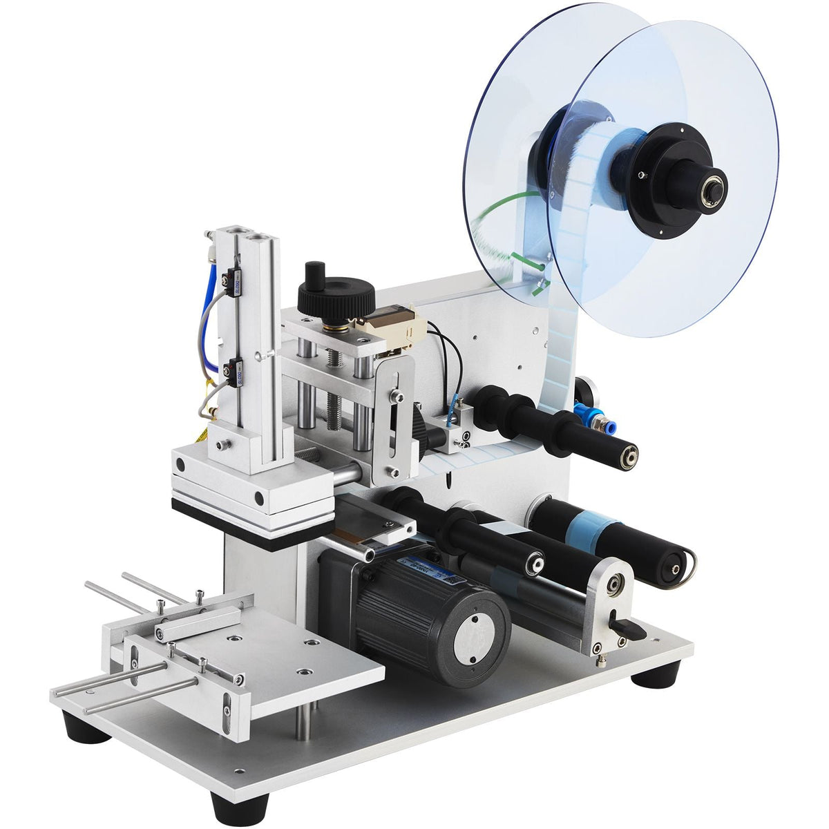 Electric Flat Labeling Machine, 25-60pcs/min, Flat Surface Label Applicator for Cardboard Boxes/Square Bottles/Tin Cans, Labeler Suitable for Item Size Range of 4.72 x 5.9 x (0.98-3.54) inches