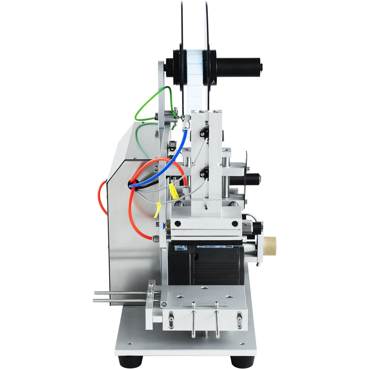 Electric Flat Labeling Machine, 25-60pcs/min, Flat Surface Label Applicator for Cardboard Boxes/Square Bottles/Tin Cans, Labeler Suitable for Item Size Range of 4.72 x 5.9 x (0.98-3.54) inches
