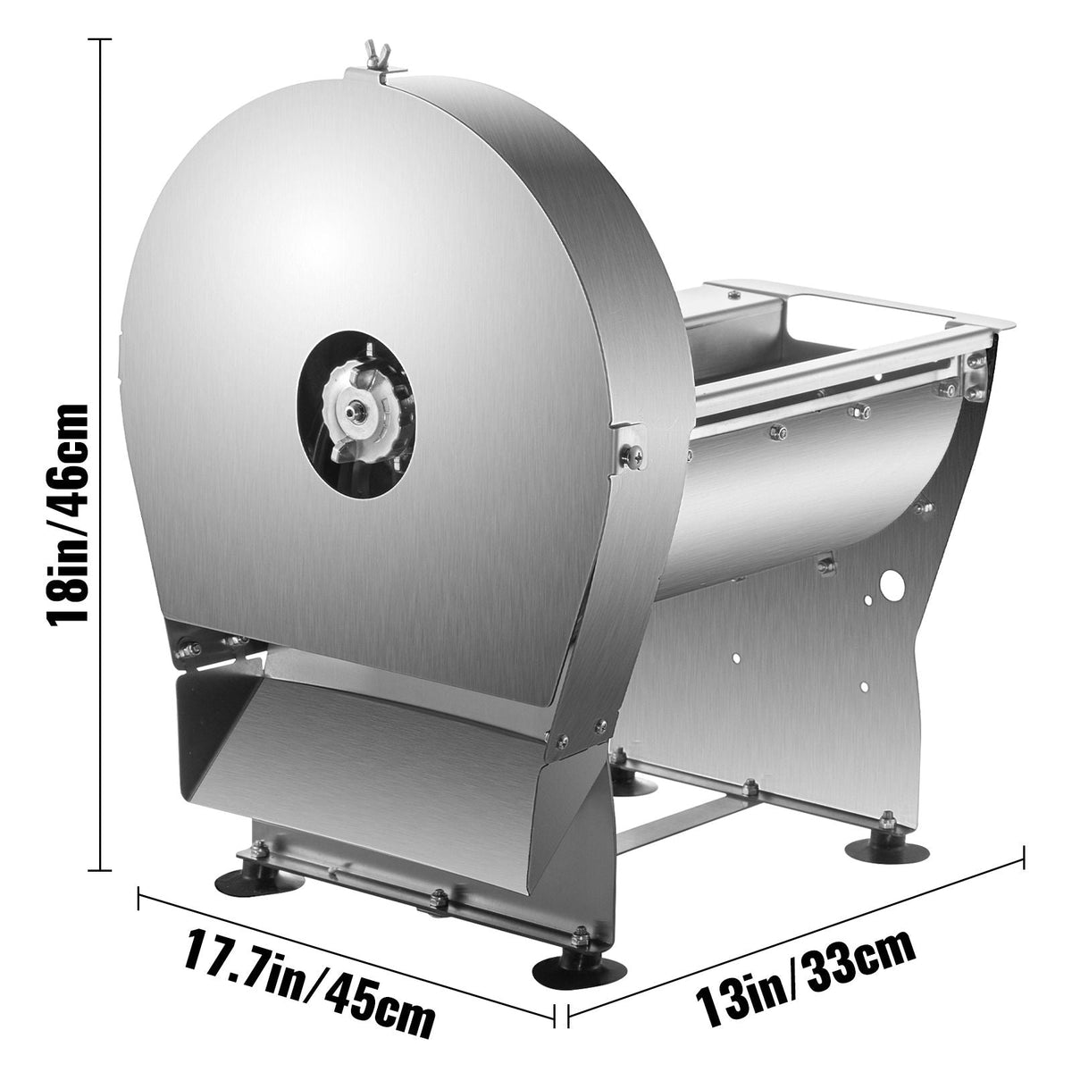 Electric Food Slicer, 10In Manual Vegetable Fruit Slicer, 0-0.4 In Adjustable Thickness Fruit Slicer Machine with Removable Stainless Steel Blade, Non-Slip Feet Commercial Food Slicer, Silver