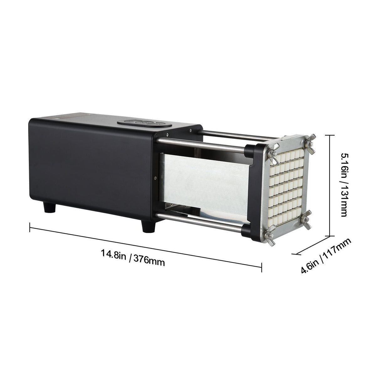 Electric French Fry Cutter, Potato Slicer with 1/2-Inch and 3/8-Inch Stainless Steel Blades, Potato Cutter Chopper w/ Anti-slip Feet, Great for Potato, French Fries, Cucumber, Vegetables, Carrot