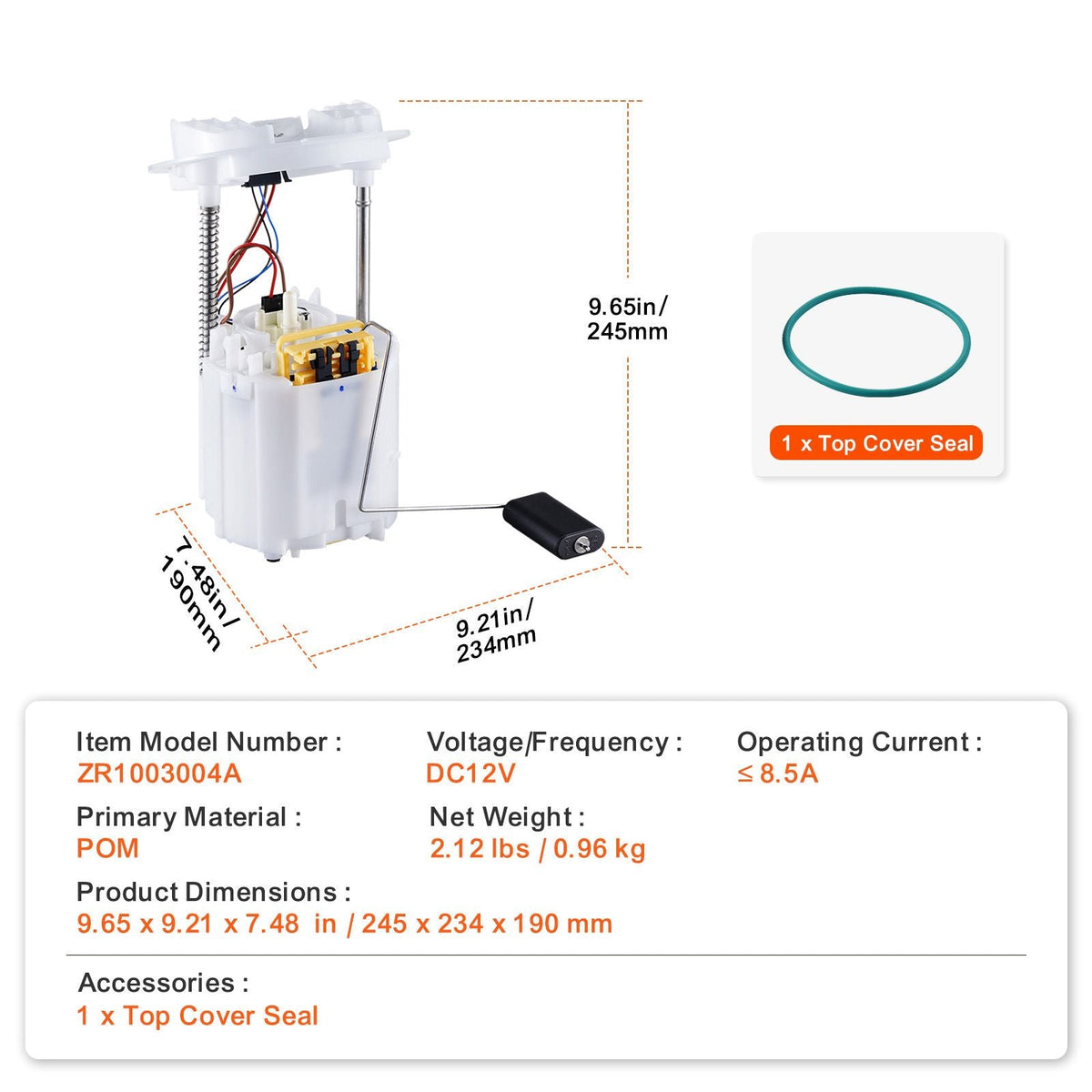 Electric Fuel Pump Module Assembly, Compatible with 2005-2017 Chrysler 300, 2008-2017 Dodge Challenger, 2006-2015 Dodge Charger, 2005-2008 Dodge Magnum, V6 V8 2.7L 3.5L 3.6L 5.7L 6.1L 6.4L