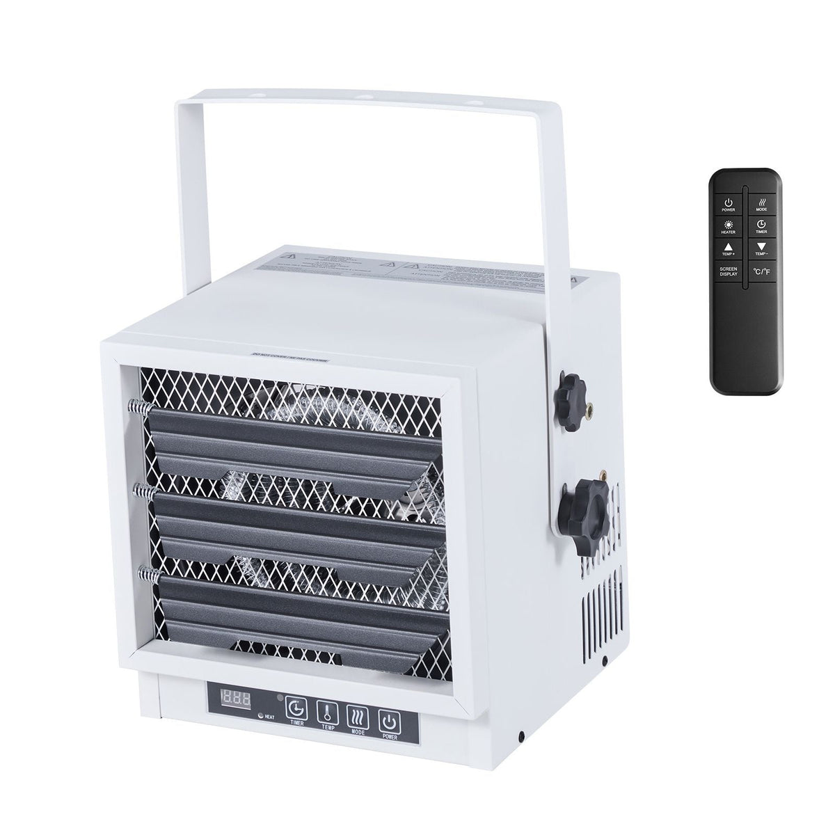 Electric Garage Heater, 4800-Watt with Remote Control & 10 Hour Timer & Overheat Protection Wall/Ceiling Mounted Shop Heater, Commercial Fan-forced for Indoor Workshop Warehouse,240V White