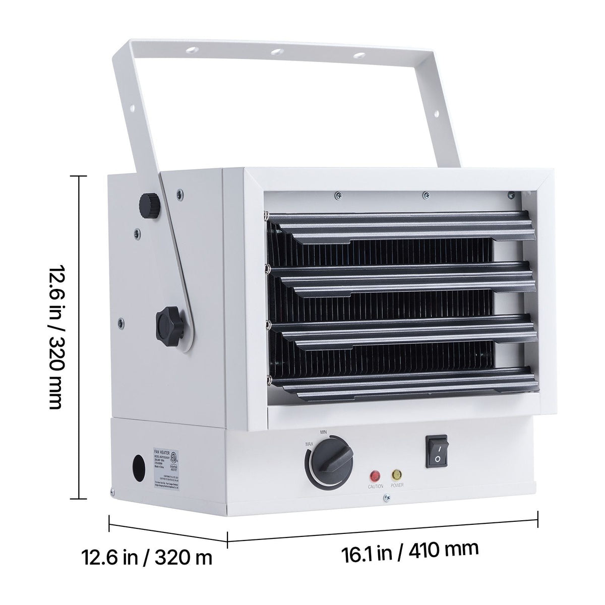 Electric Garage Heater, 5000-Watt Wall/Ceiling Mounted Shop Heater for 2 Cars, Overheat Protection & 3 Adjustable Angles, Heavy Duty Commercial for Indoor Workshop Warehouse,240V White