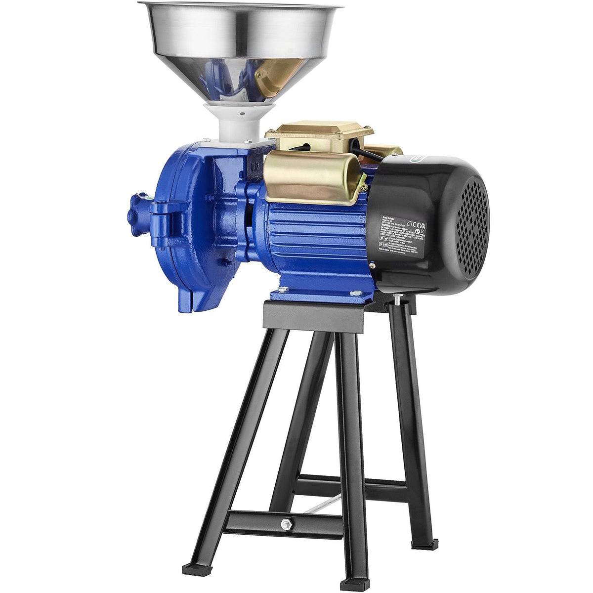 Electric Grain Mill Grinder, 3000W Spice Grinders, Commercial Corn Mill with Funnel, Thickness Adjustable Powder Machine, Heavy Duty Feed Flour Cereal Mill Wheat Grinders, Dry Grinder