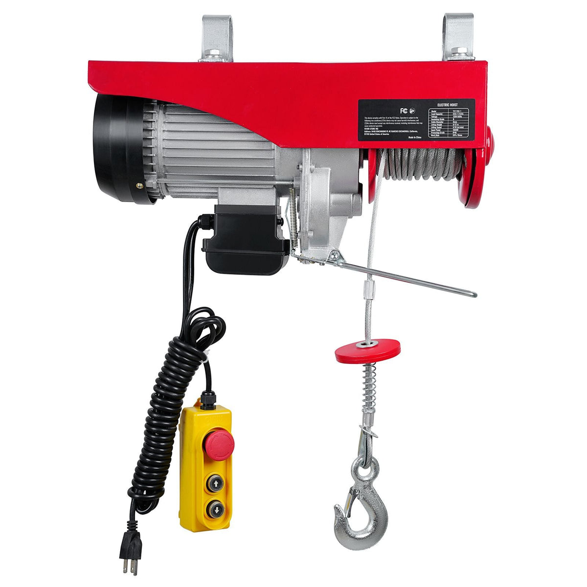 Electric Hoist 1760lbs with 14ft Wired Remote Control, Electric Hoist 110 Volt with 40ft Single Cable Lifting Height & Pure Copper Motor, for Garage Warehouse Factory