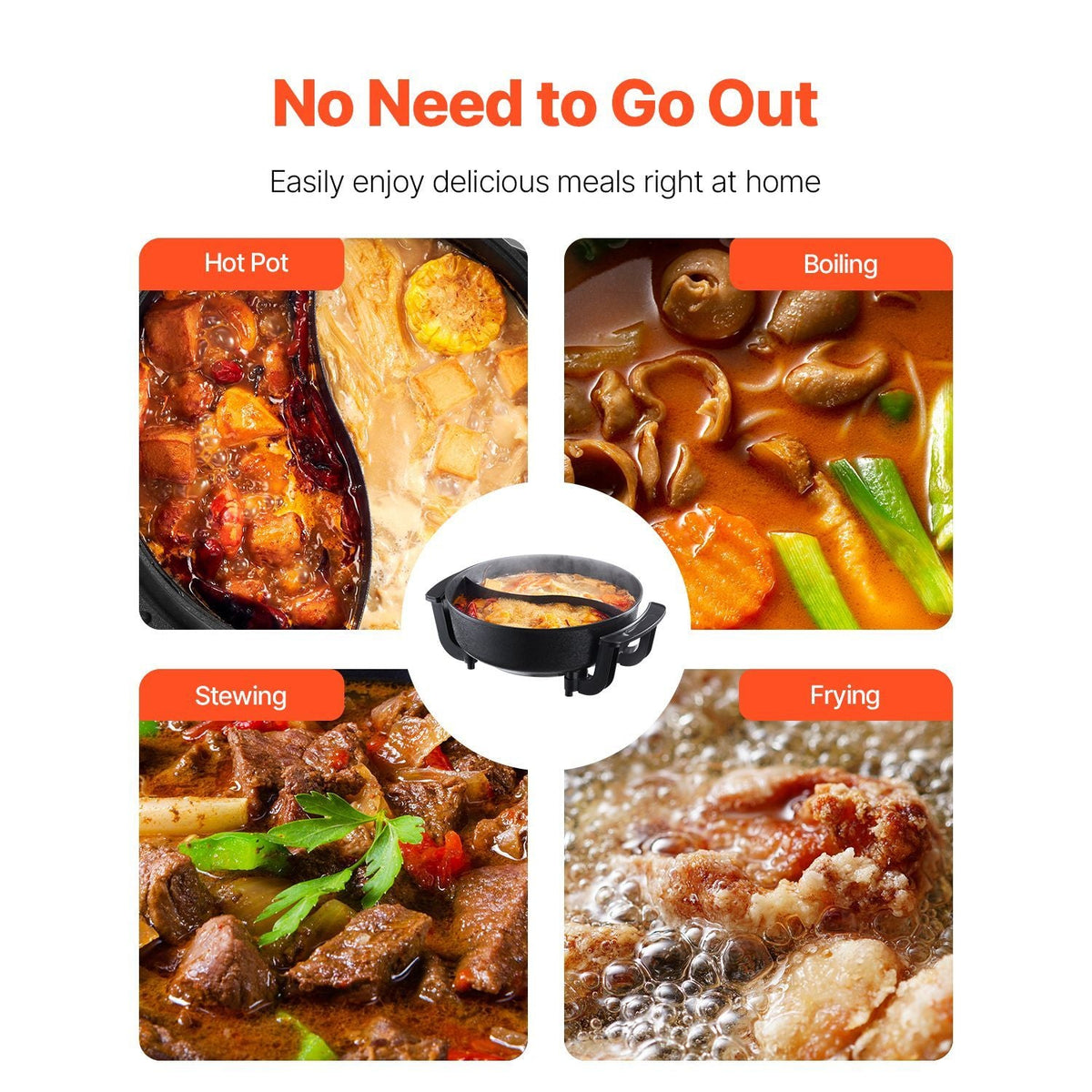 Electric Hot Pot, 1360W 5 L Double-flavor Shabu Shabu Pot, Non-Stick Electric Cooker with Divider, Clear Glass Lid, Temperature control, Chinese Hotpot for 6-10 People Family Dinning & Party