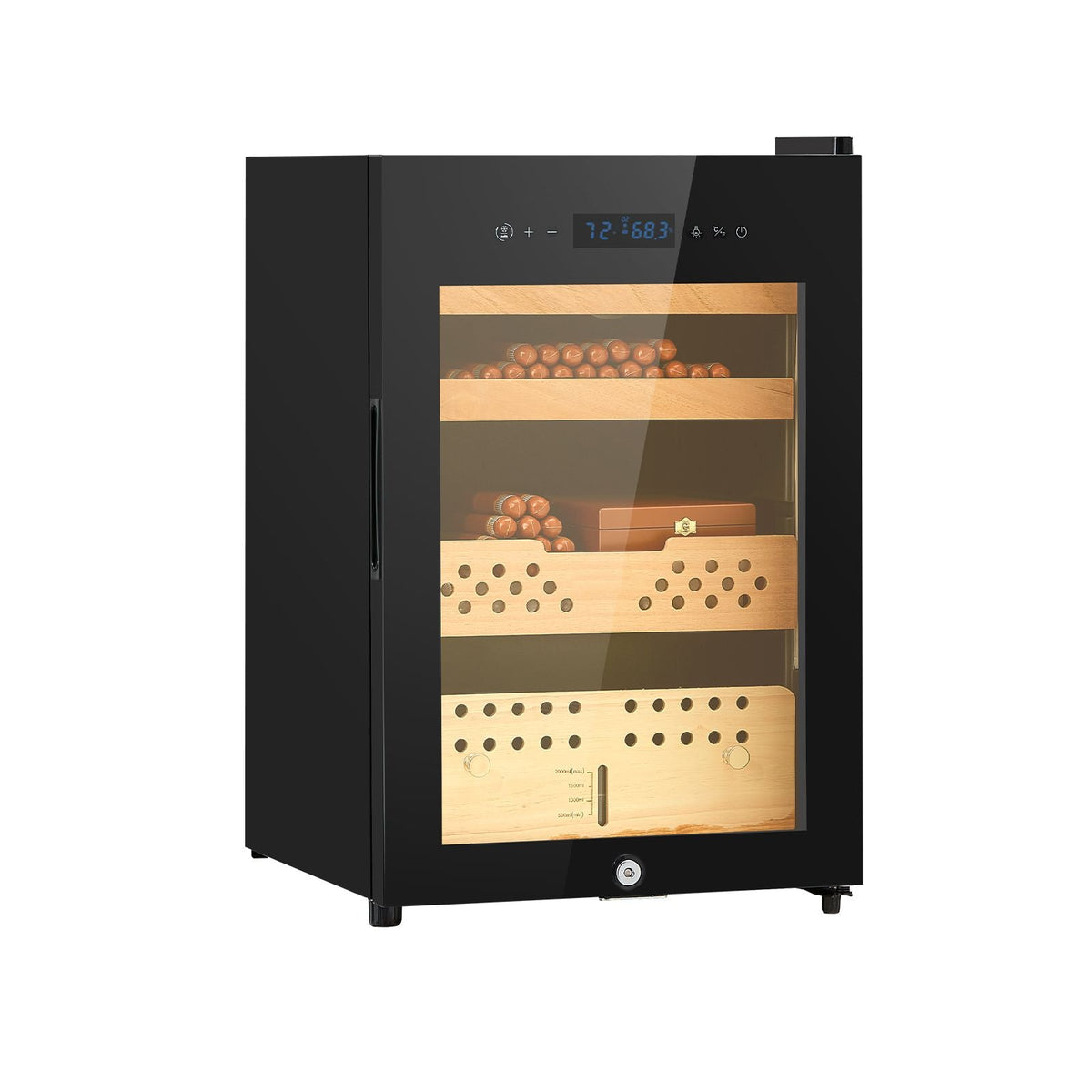 Electric Humidor, 60L, 350 Counts Electric Cigar Humidor Cabinet with Compressor Cooling, Constant Humidity & Temperature Control, Spanish Cedar Wood Shelves & Drawers, 3 Layers, for Household
