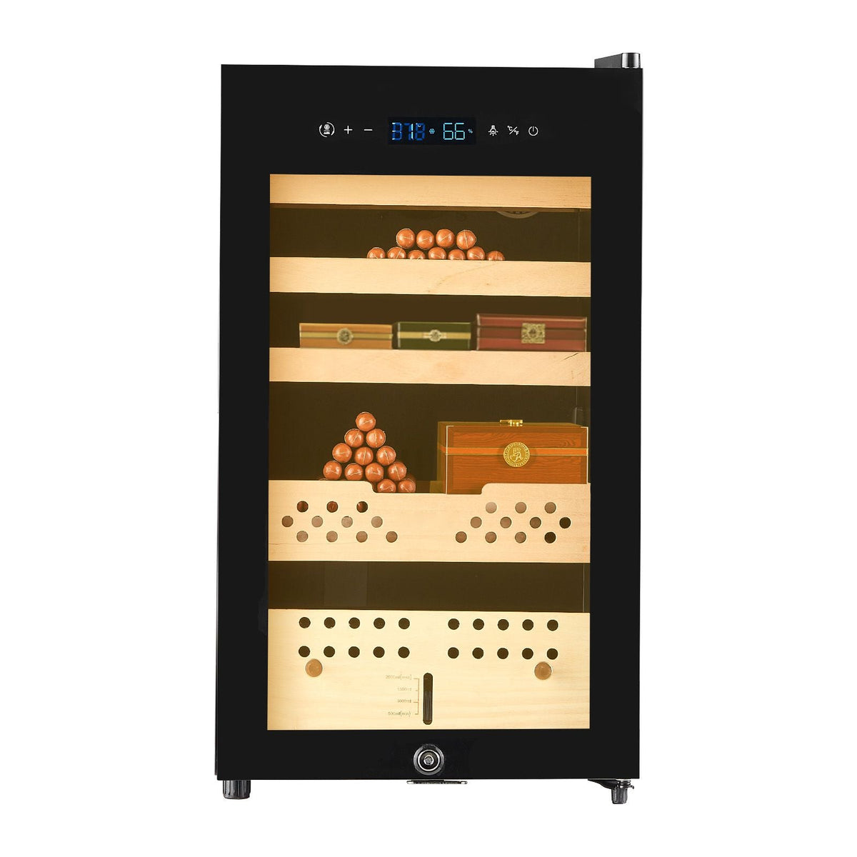 Electric Humidor, 70L, 400 Counts Electric Cigar Humidor Cabinet with Compressor Cooling, Constant Humidity & Temperature Control, Spanish Cedar Wood Shelves & Drawers, 4 Layers, for Household