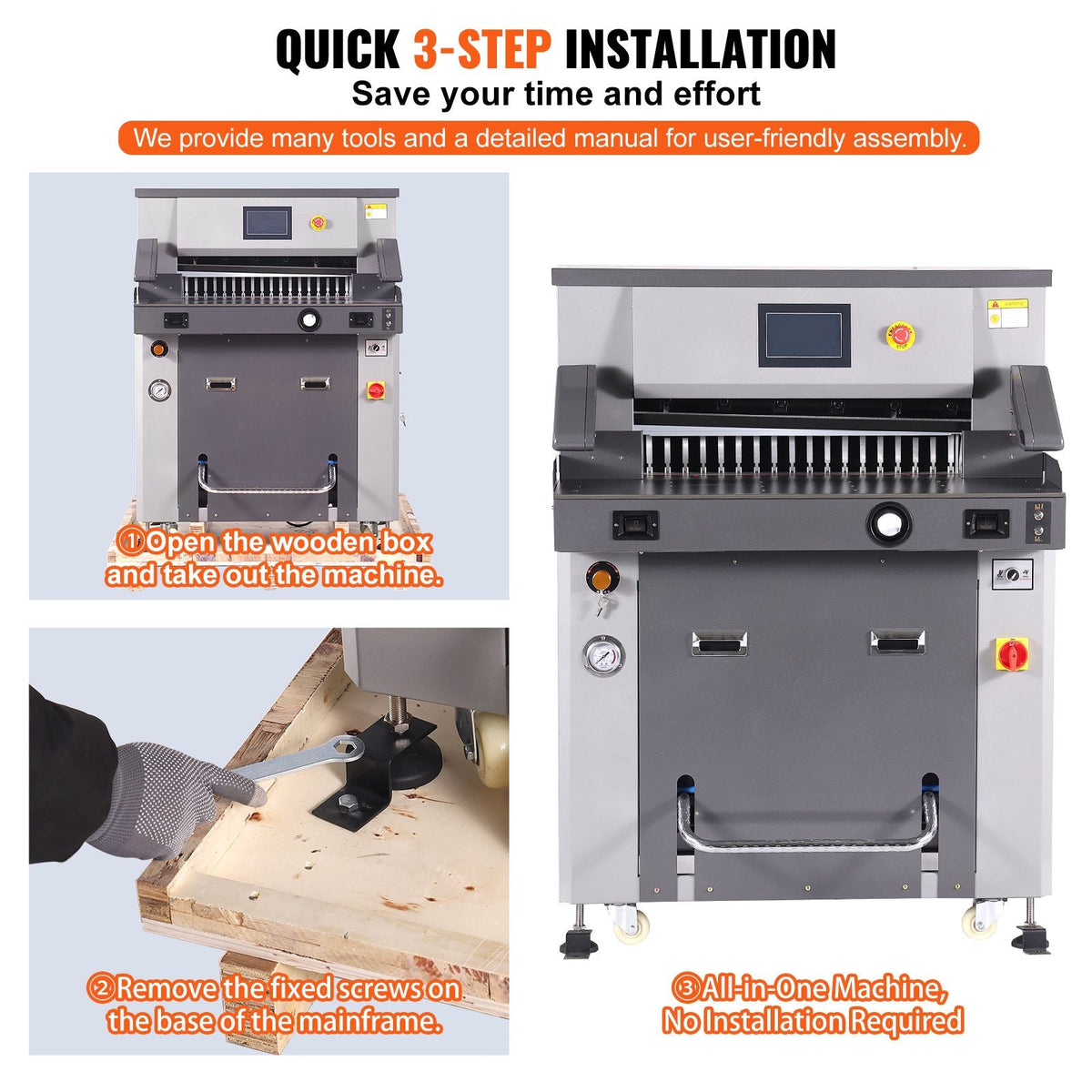 Electric Hydraulic Paper Cutter, Heavy Duty Paper Cutter Machine 26" /660.4mm Cutting Width, 3.14"/80mm Cutting Thickness, Electric Paper Trimmer with 7" Touchscreen Numerical Control