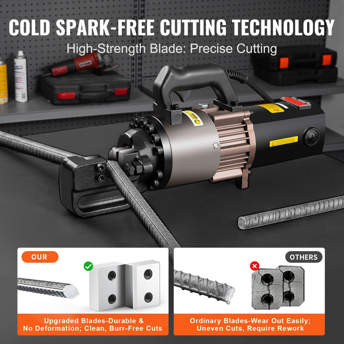 Electric Hydraulic Rebar Cutter, 2000W Portable Rebar Cutter, Cutting up to 1.1 Inch (5-28mm) Rebar within 4 Seconds, High Power Steel Rebar Cutter with Oil Can Rich Accessories,Black BC-300