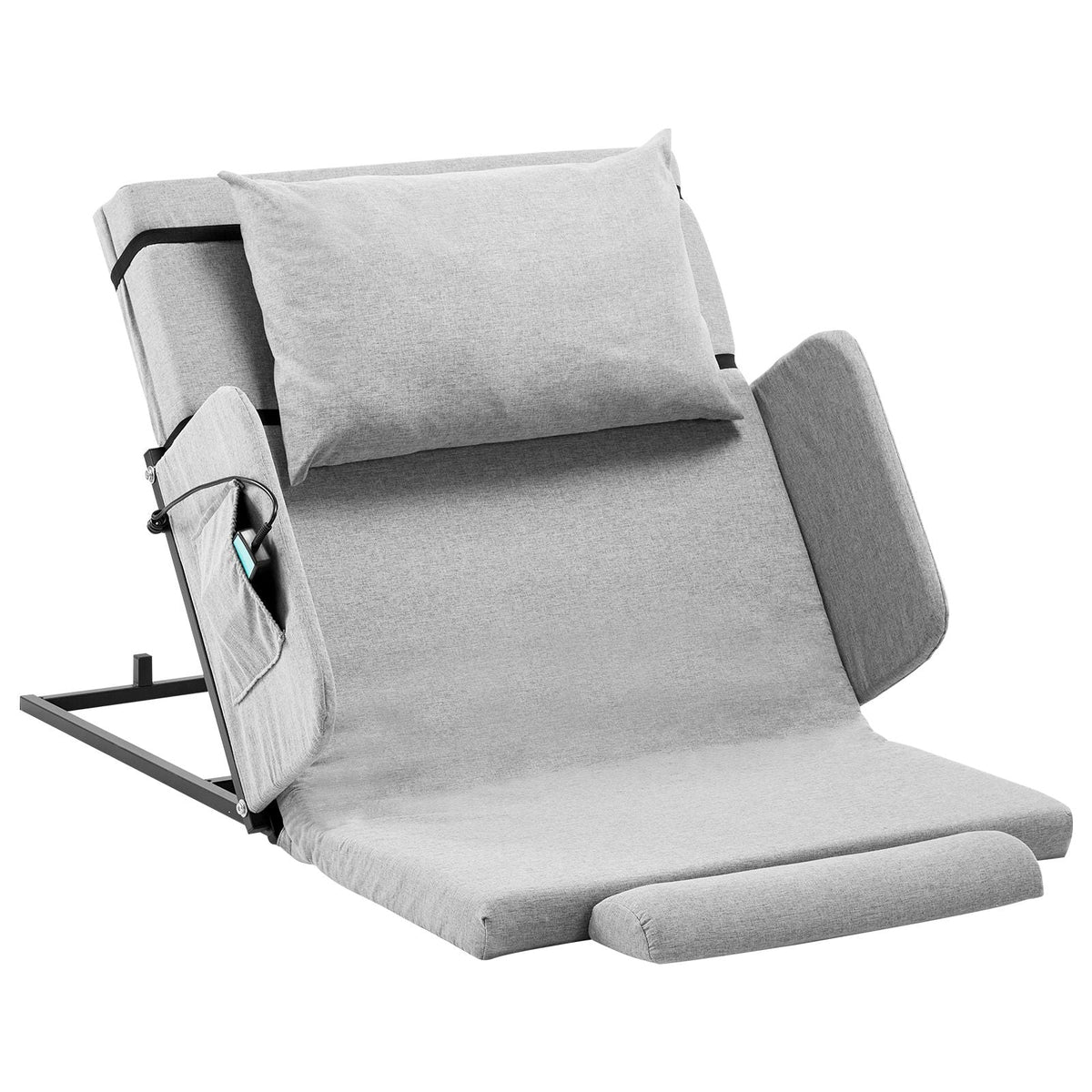 Electric Lifting Backrest for Bed, 300 lbs Capacity, 4-68° Adjustable Lifting Bed Backrest, with Guardrail Armrest & Storage Pouch, Machine Washable, for Pregnant Women Elderly Patient Handicap