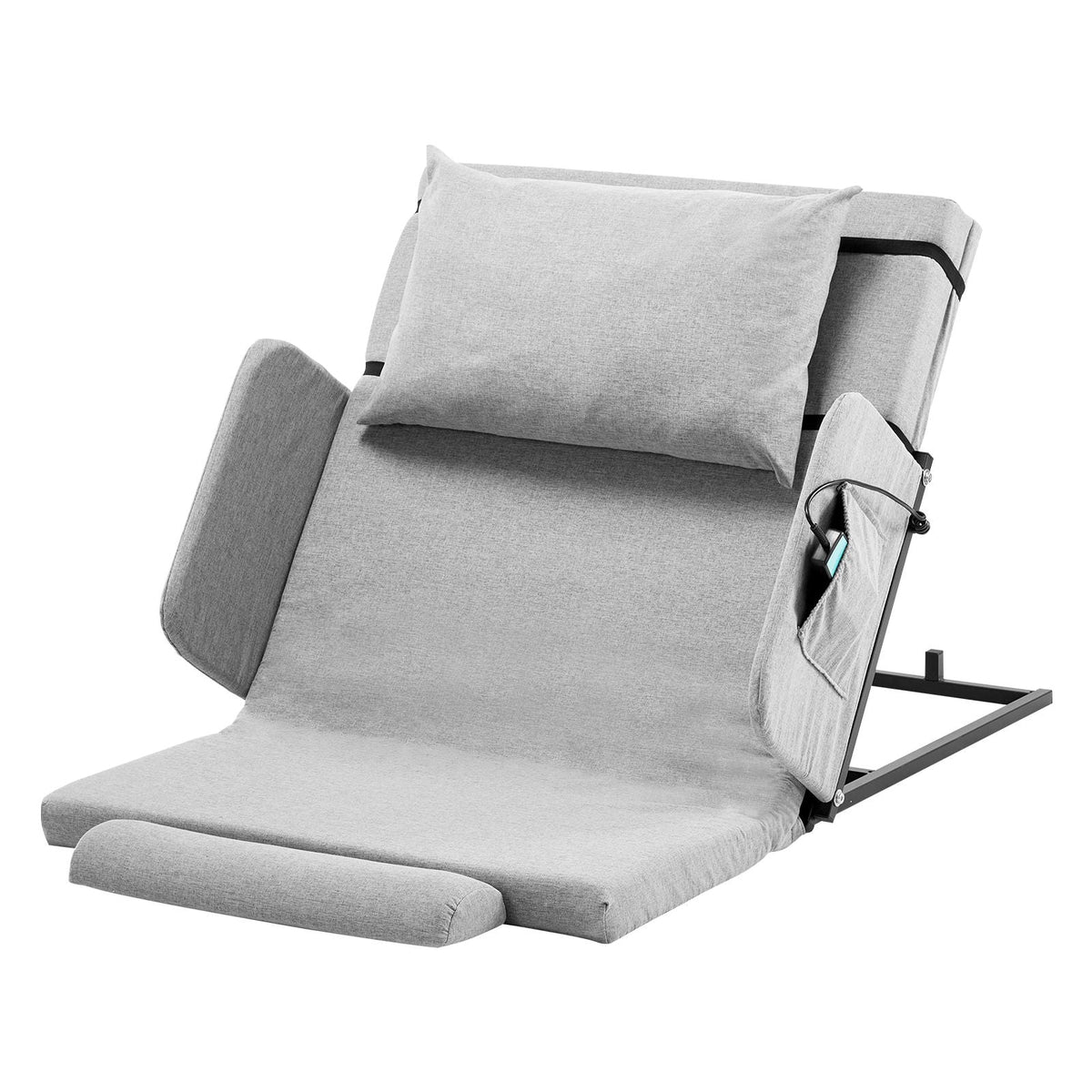 Electric Lifting Backrest for Bed, 300 lbs Capacity, 4-68° Adjustable Lifting Bed Backrest, with Guardrail Armrest & Storage Pouch, Machine Washable, for Pregnant Women Elderly Patient Handicap