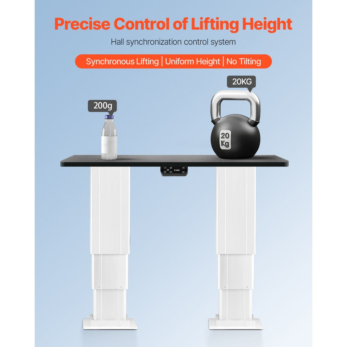 Electric Lifting Column System, 260 lbs Lift Table, 14.2-31.1 in Height Range, Three-stage Adjustable Desk Column, Telescopic Table Leg, Comes with Power-Supply Option to Control up/Down Motion