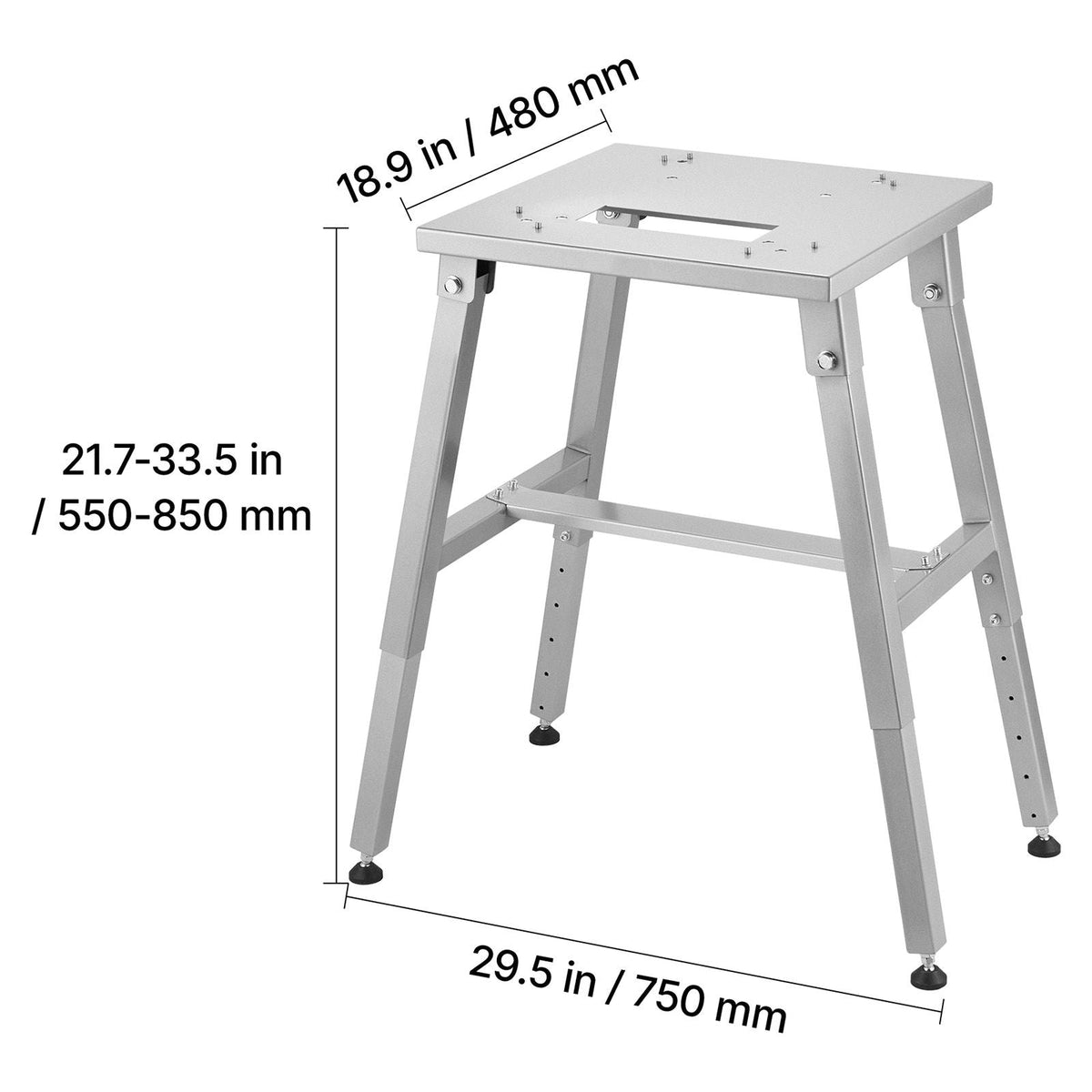 Electric Meat Bandsaw Stand, Floor Stand with Adjustable Height, Stable H-Shaped Frame, Anti-Slip Foot Pads, for Our Bone Saw Machine, Compatible with Models BS-130 & BS-250