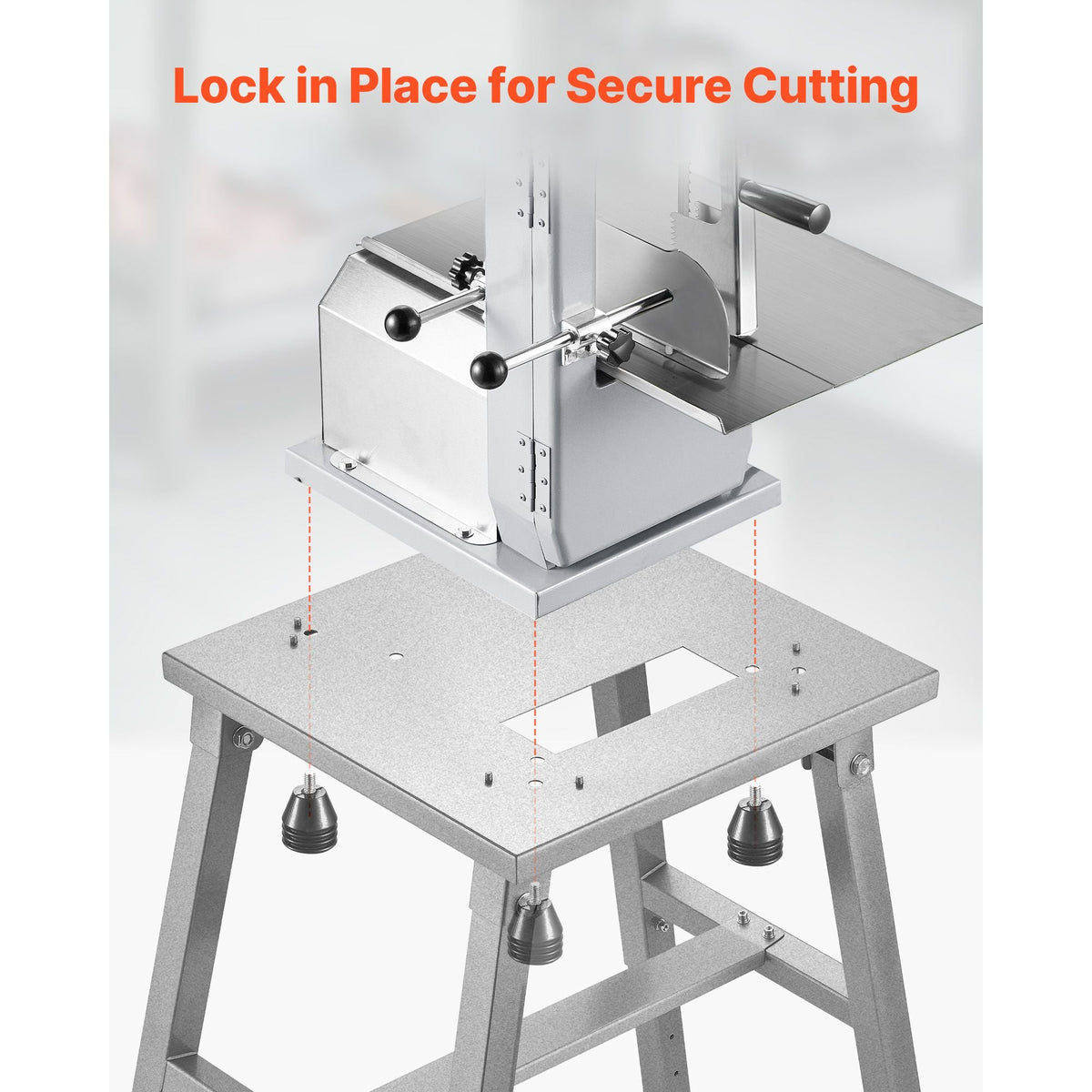 Electric Meat Bandsaw Stand, Floor Stand with Adjustable Height, Stable H-Shaped Frame, Anti-Slip Foot Pads, for Our Bone Saw Machine, Compatible with Models BS-130 & BS-250