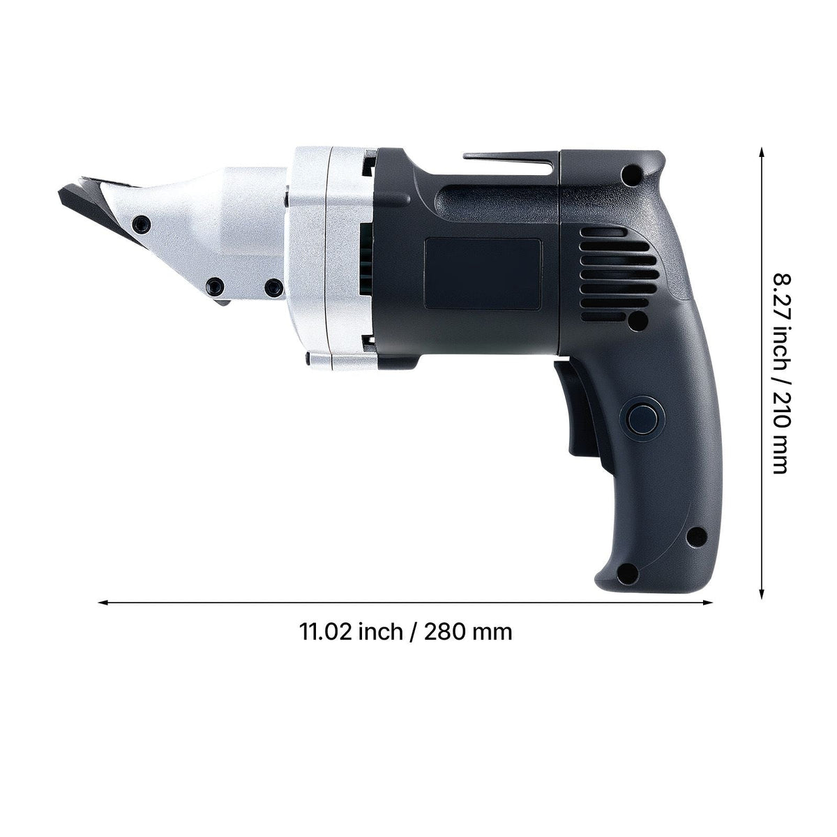 Electric Metal Shear, 4.0-Amp Corded Sheet Metal Cutter with 360-Degree Swivel Head, Variable Speed, Continuous Cutting, Clean Cut for 18GA Galvanized Steel, 20 GA Stainless Steel, 2500 SPM