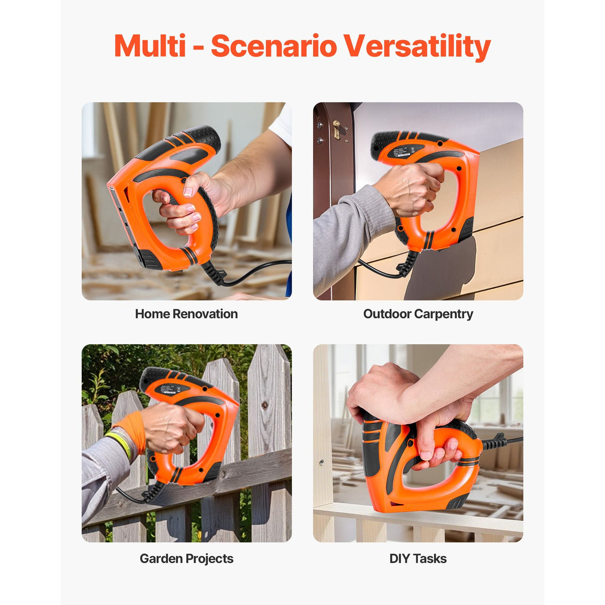Electric Nail Gun, 2-in-1 Staple Gun Brad Nailer, 18 Gauge 5/8 inch, Stapler Brad Nailer with 1000 Pcs Staples and 1000 Pcs Nails, Non-Slip Rubber Grip, for Woodworking and DIY Projects