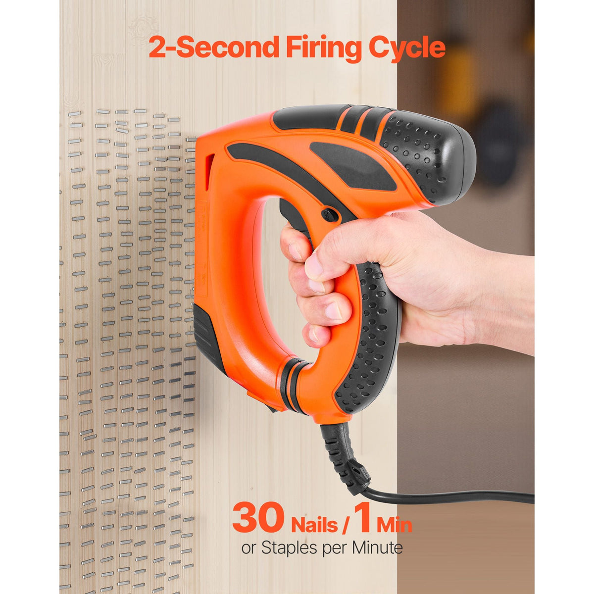 Electric Nail Gun, 2-in-1 Staple Gun Brad Nailer, 18 Gauge 5/8 inch, Stapler Brad Nailer with 1000 Pcs Staples and 1000 Pcs Nails, Non-Slip Rubber Grip, for Woodworking and DIY Projects
