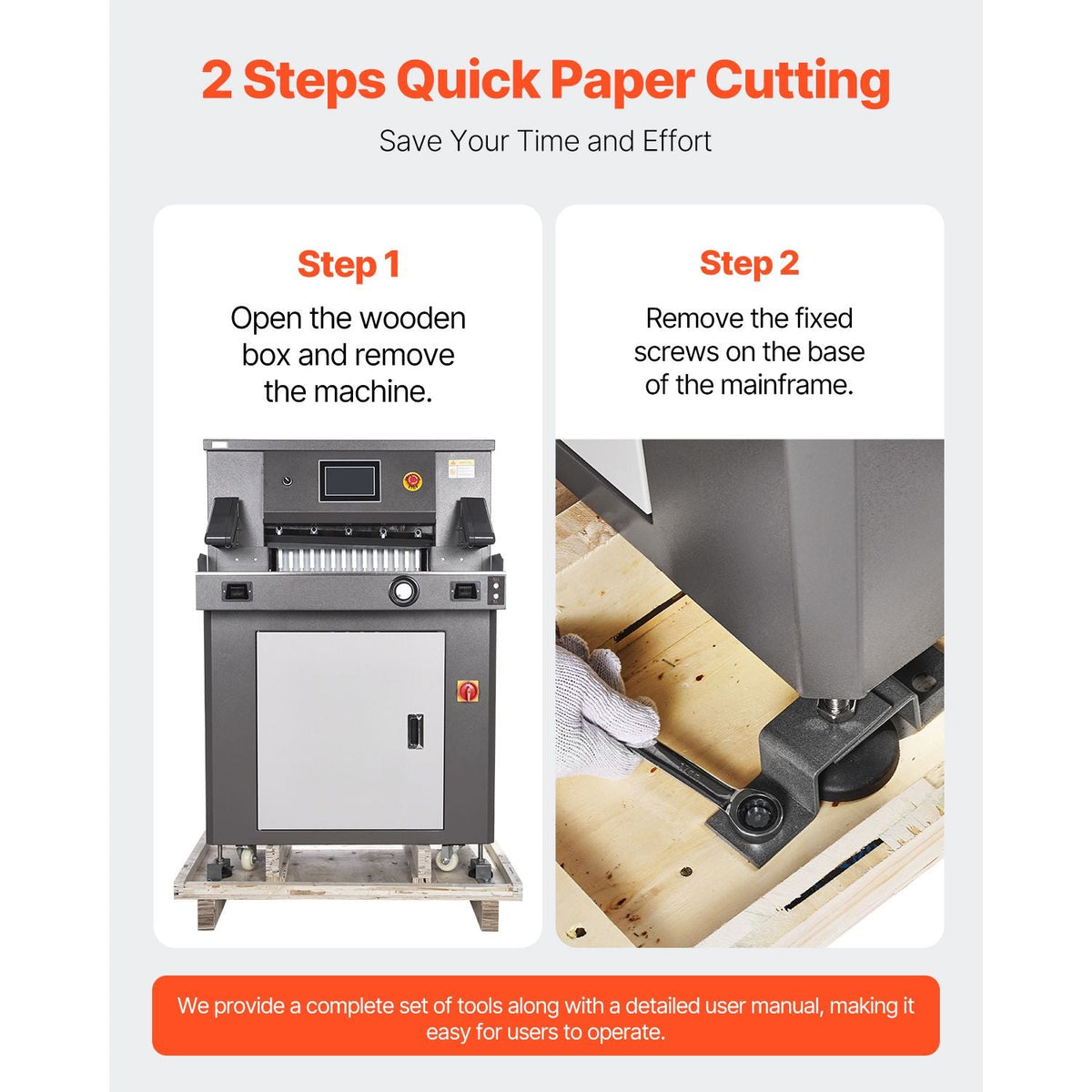 Electric Paper Cutter, 1100W Heavy Duty Paper Cutter Machine 20.3 in / 515 mm Cutting Width, 3.1 in / 80 mm Cutting Thickness, Electric Guillotine Trimmer with Casters & 7 in Touchscreen